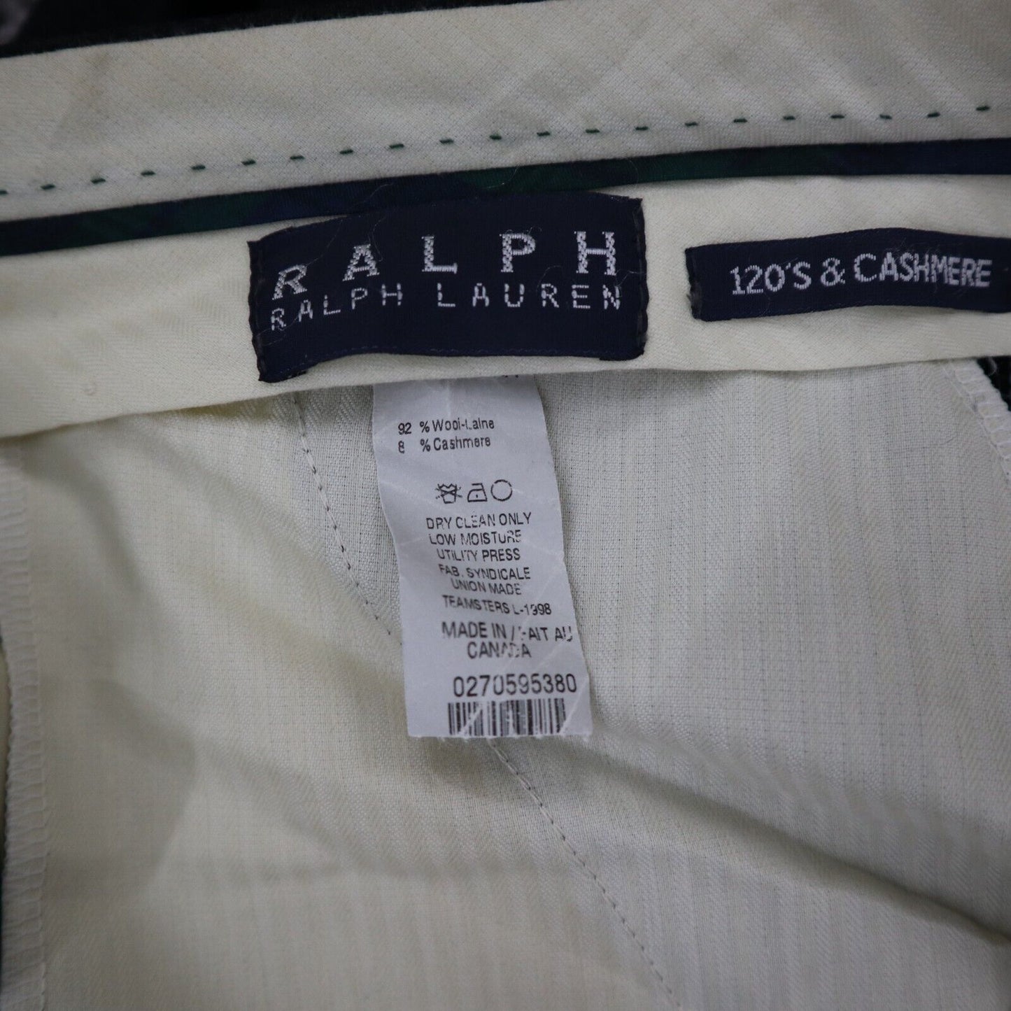 Lauren Ralph Lauren Mens Dress Pant Flat Front Mid Rise Stretch Black Size 36/32