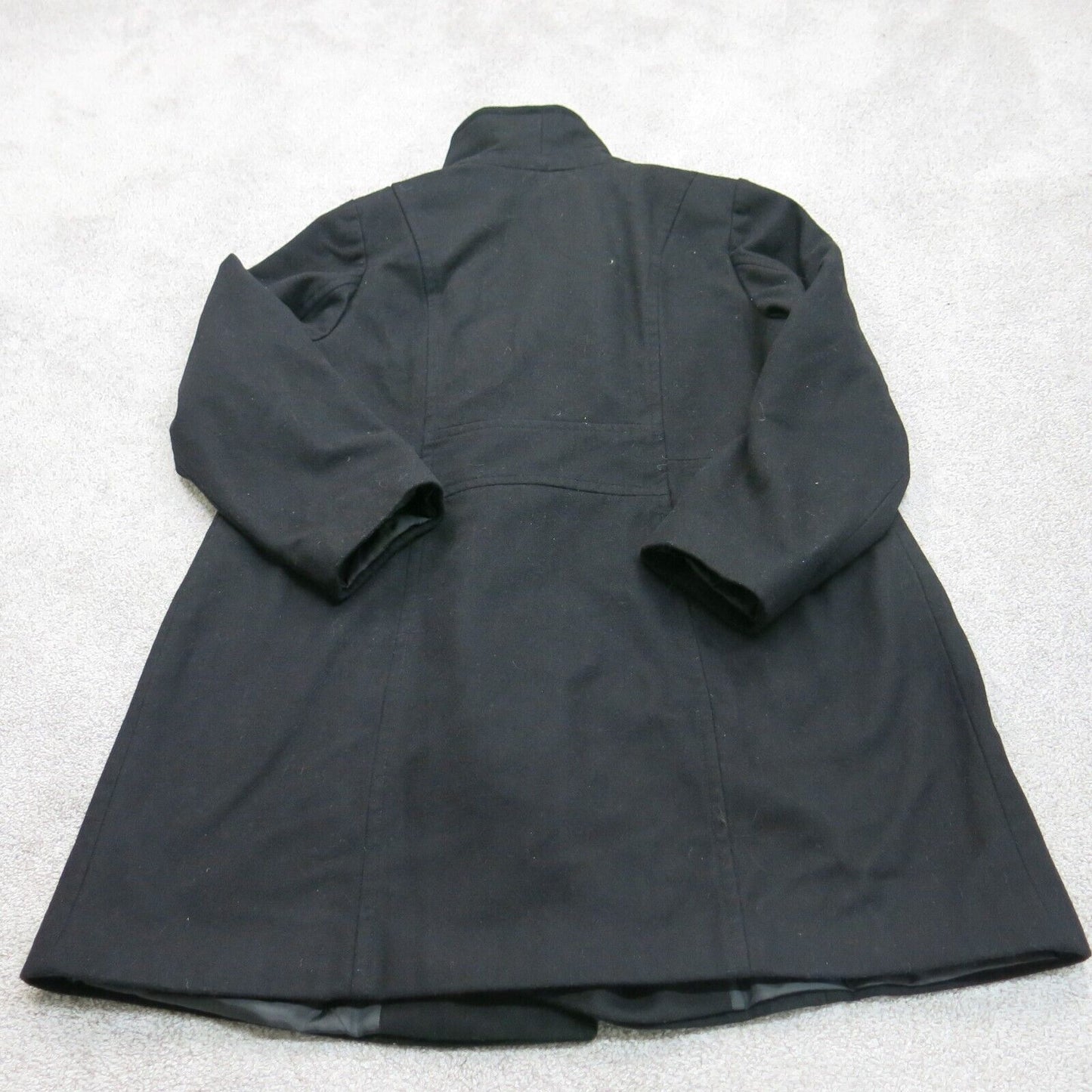 ANN Taylor Womens Double Breasted Coat Long Sleeves Pocket Black Size 1X