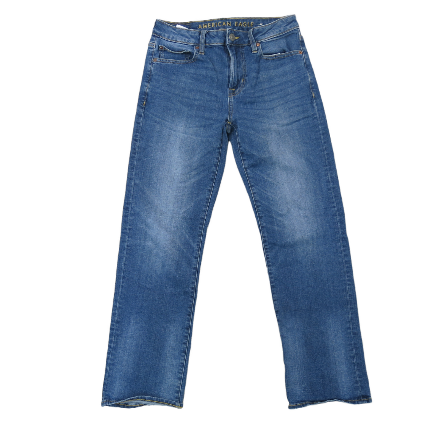 American Eagle Womens Jeans Straight Leg Flat Front Pockets Blue Size W29xL30