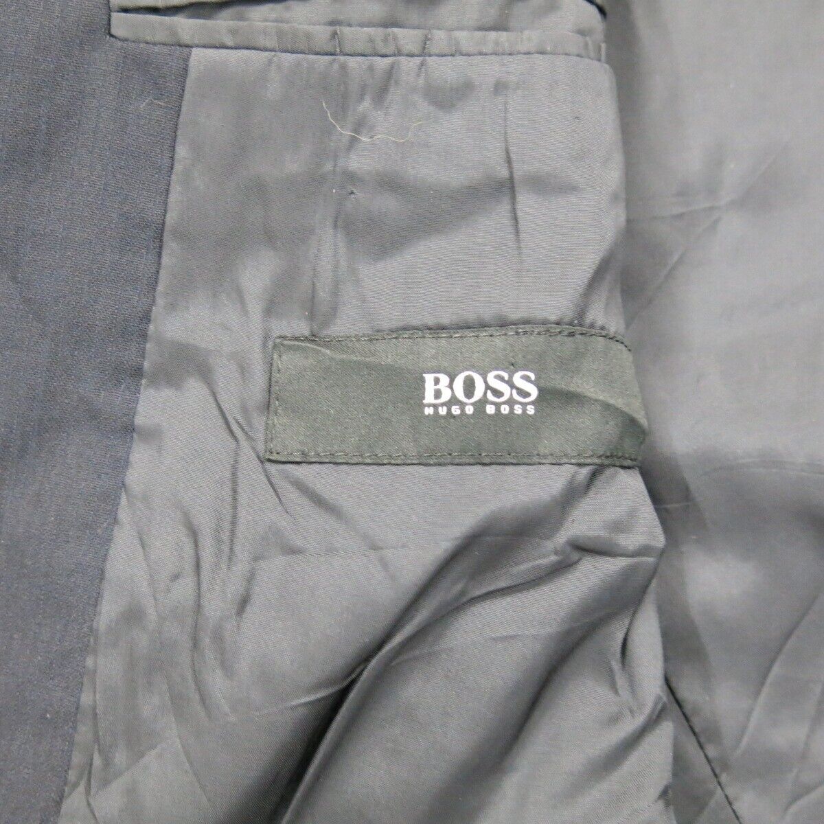 BOOS Hugo Boss Mens Long Blazer Coat Single Breasted Pockets Black Size 42R