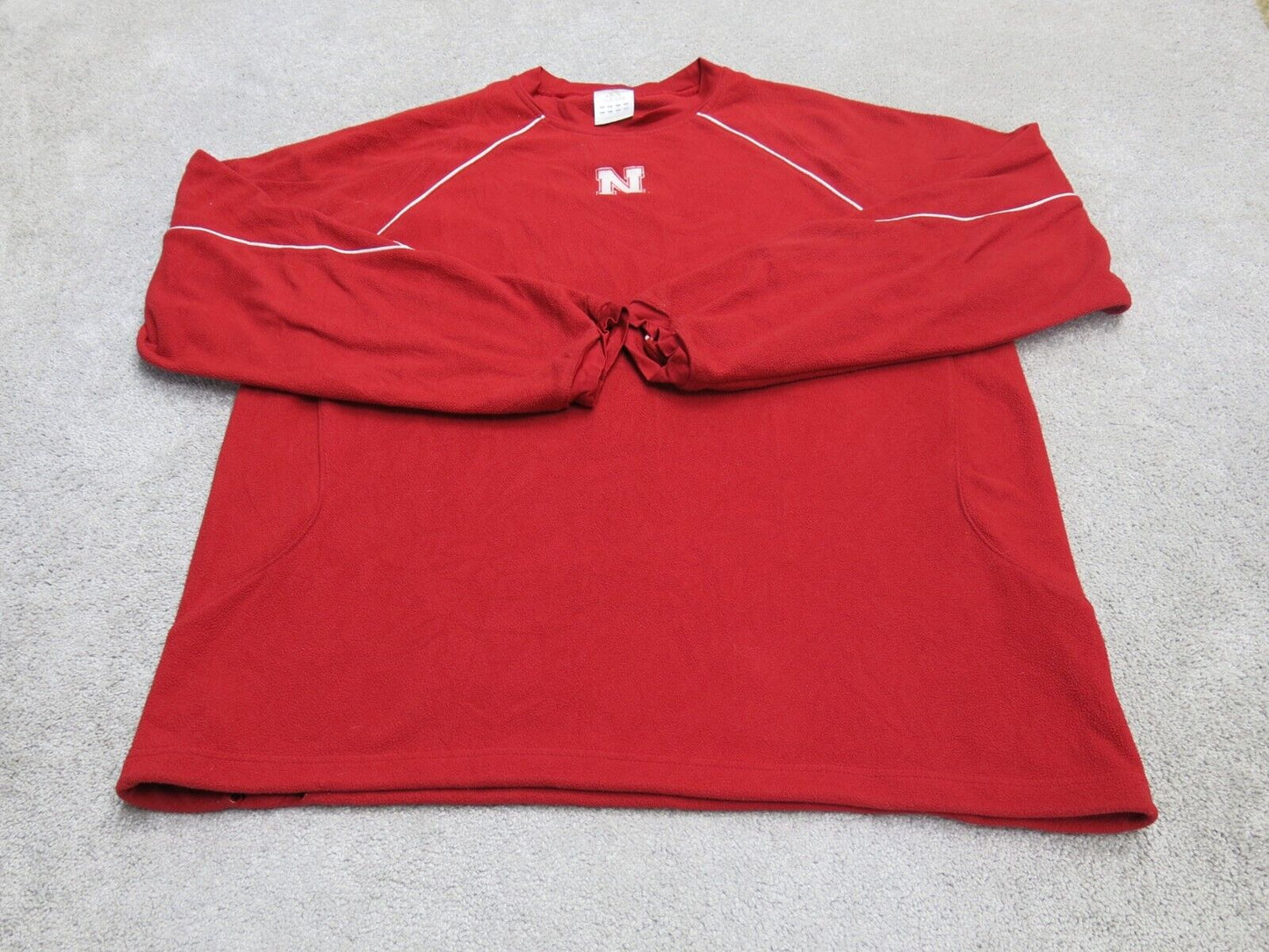 Adidas Mens Pullover Sweatshirt Crew Neck Casual Long Sleeves Red Size Large