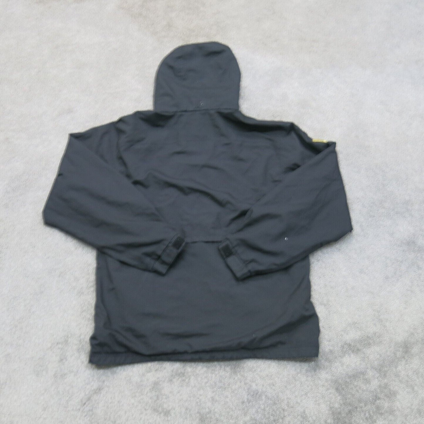 Adidas Mens Full Zip Windbreaker Hooded Coat Jacket Long Sleeves Black SZ Small