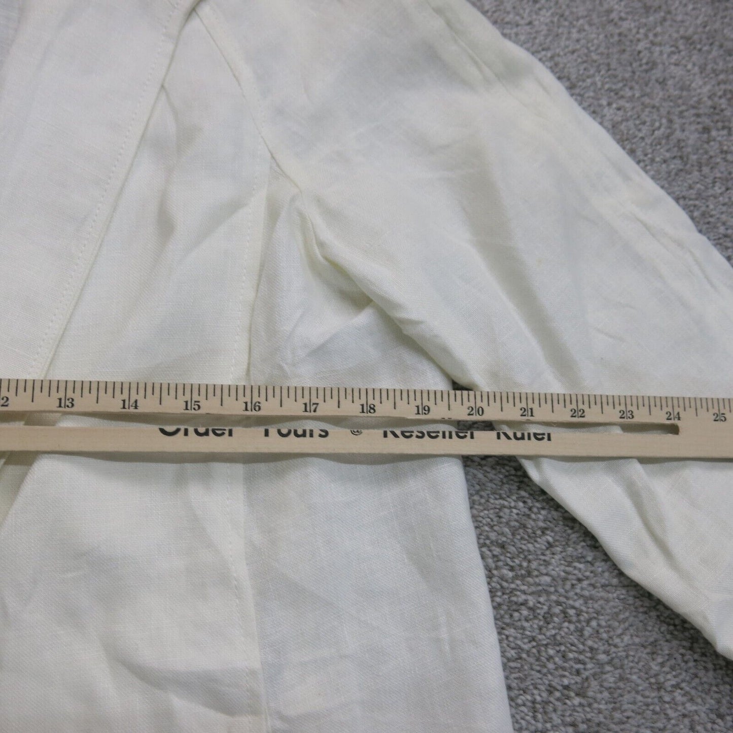 Talbots Womens Blazer Coat Open Front Long Sleeve Pockets White Size Large