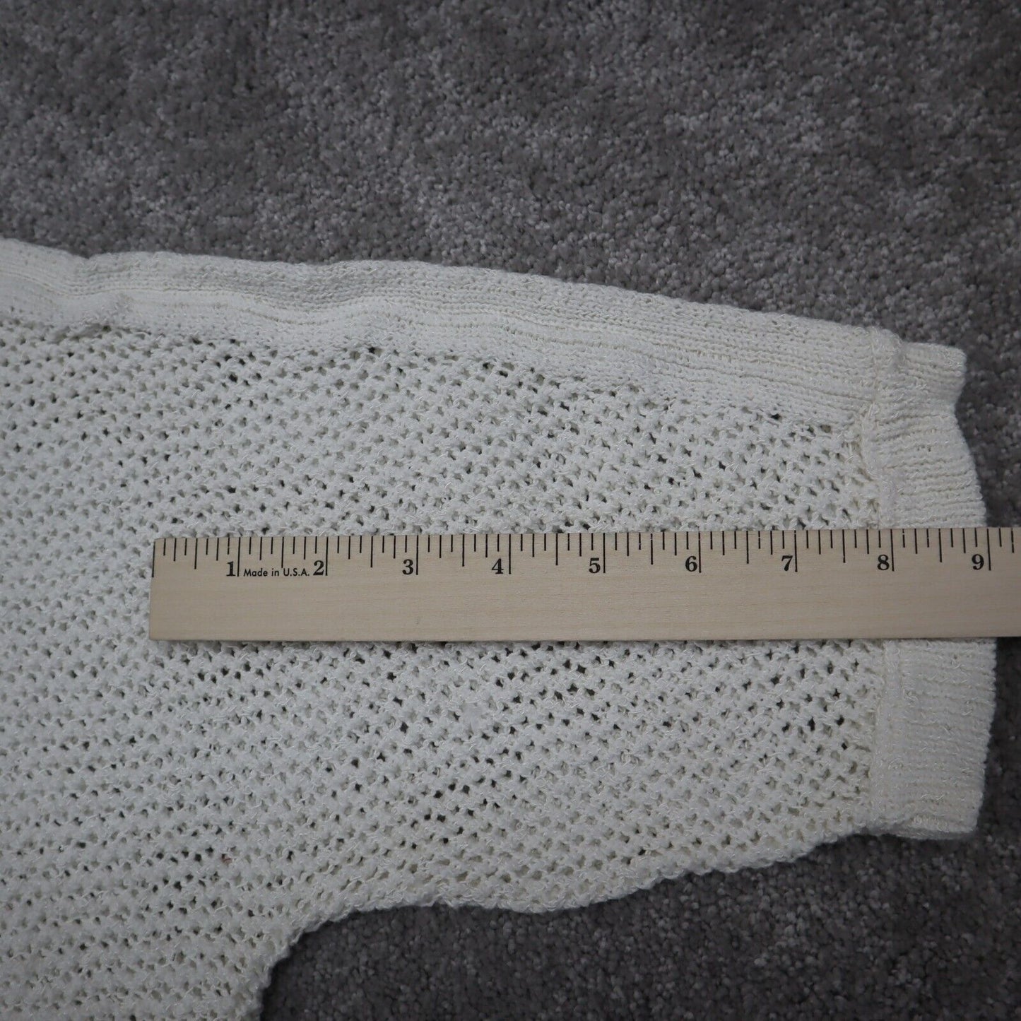 J Jill Women Pullover Knitted Sweater Crew Neck Short Sleeve White Size 1X