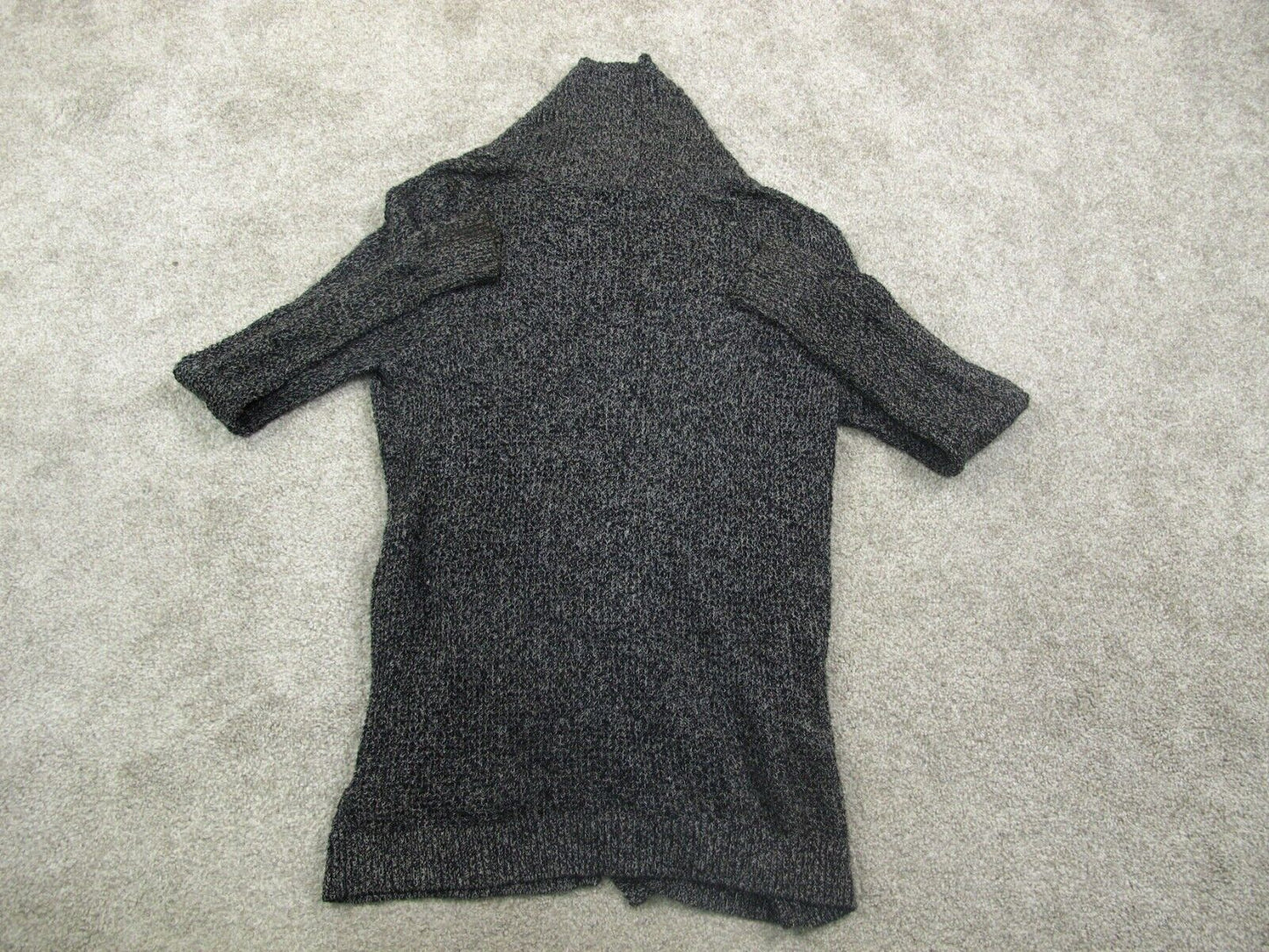 Express Womens Cardigan Knitted Sweater Long Sleeve Charcoal Black  Size Medium
