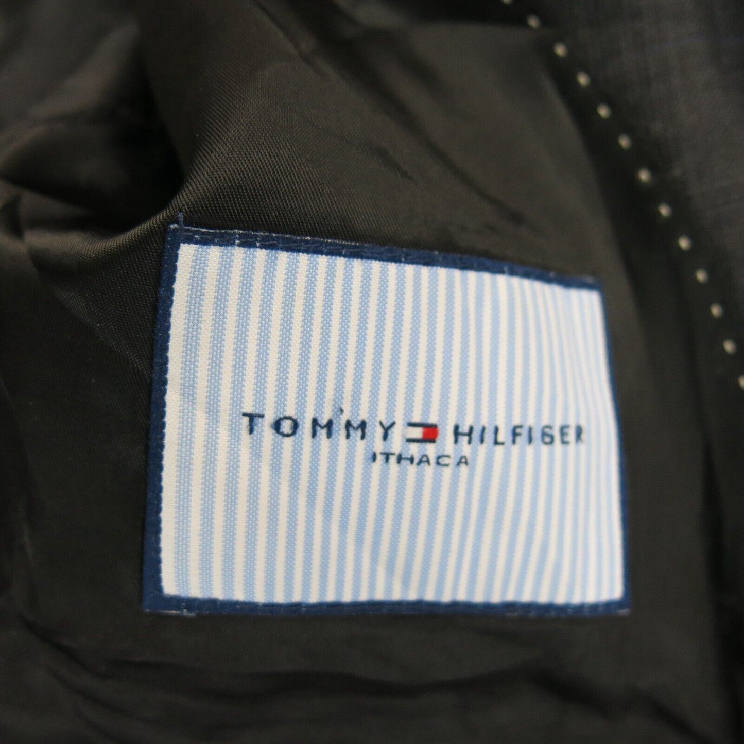Tommy Hillyer Mens Blazer Coat Single Breasted Pockets Solid Black Size 42 Large