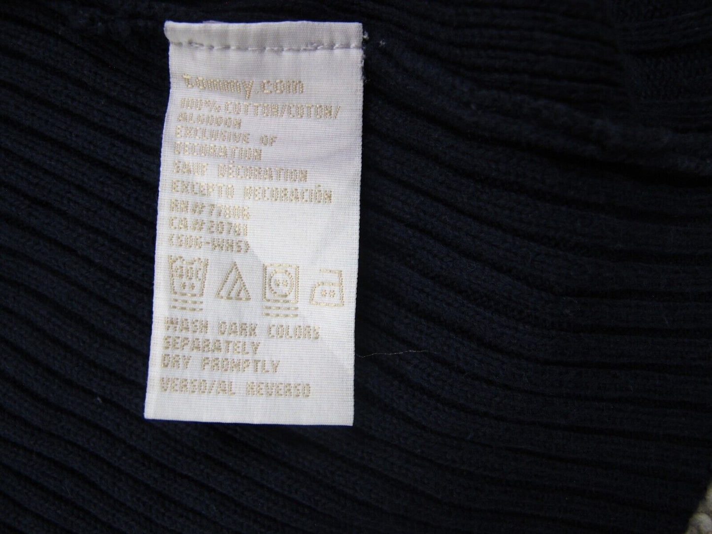 Tommy Hilfiger Women 14 Zip Sweater Knitted Long Sleeve 100% Cotton Blue SZ XL