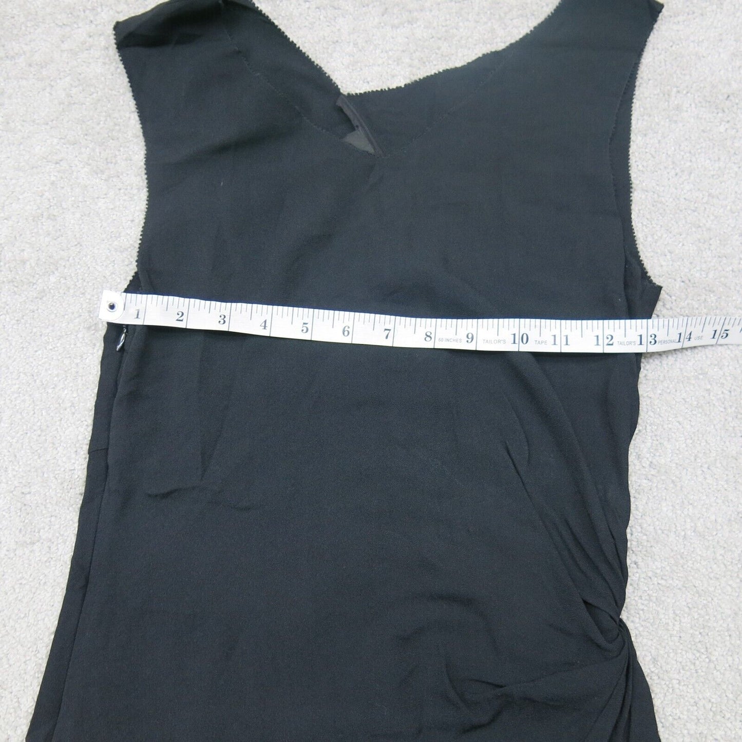 Vera Wang Womens A Line Midi Dress Sleeveless V Neck Front Knot Black Size 2