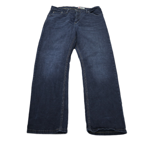 Wrangler Mens Jeans Straight Fit Jeans Mid Rise Pockets Blue Size W33XL30