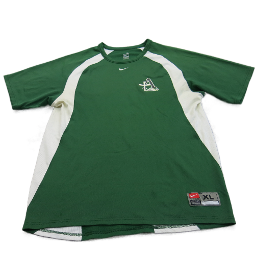 Nike Team Apparel Mens Sports T Shirt Crew Neck Alleman Logo Green Size XL