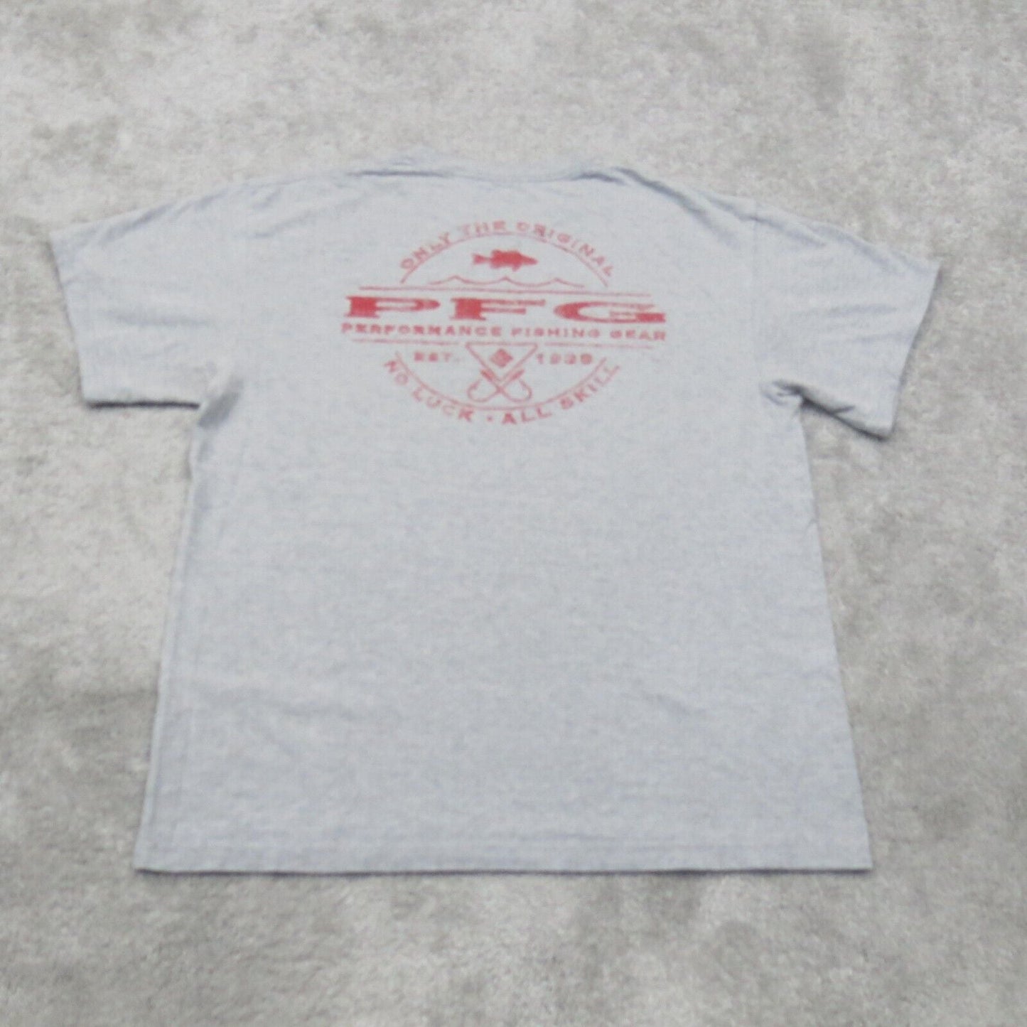 Columbia PFG Mens Crew Neck T Shirt Short Sleeves Cotton Heather Gray Size Large