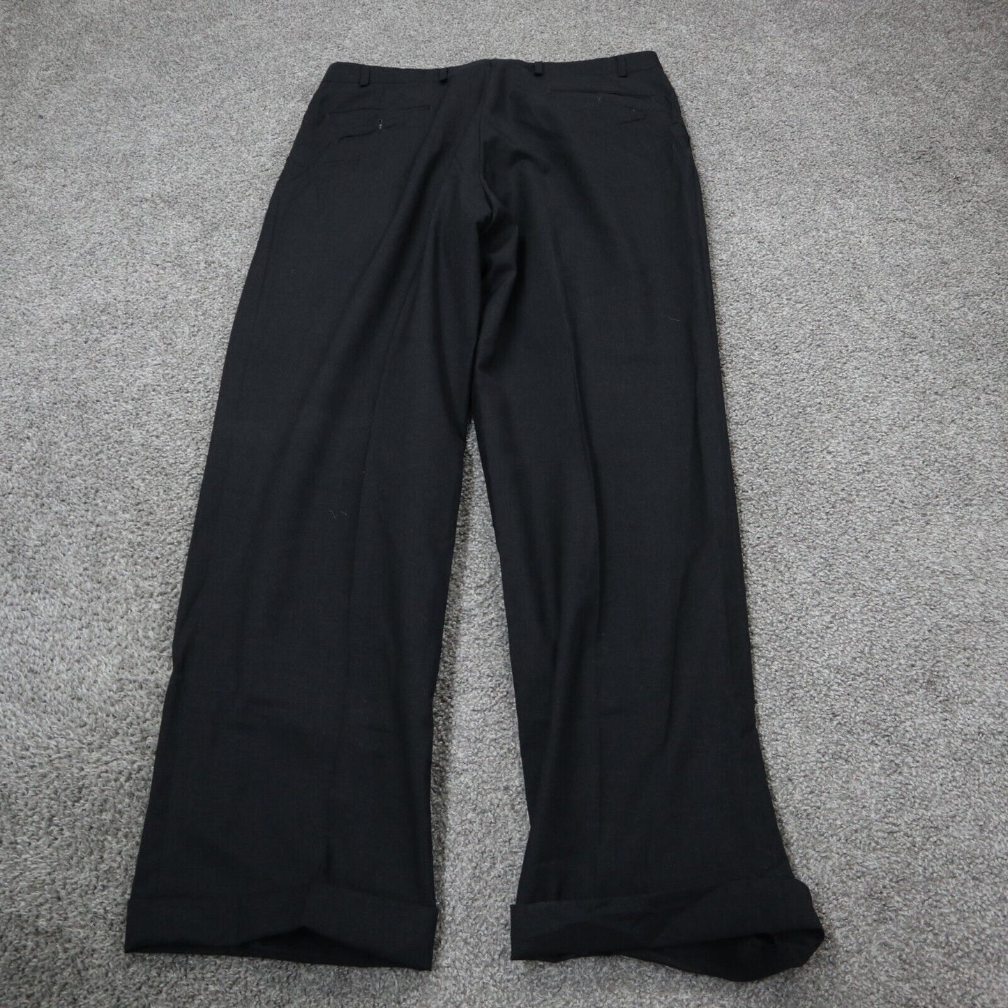 Lauren Ralph Lauren Mens Dress Pant Flat Front Mid Rise Stretch Black Size 36/32