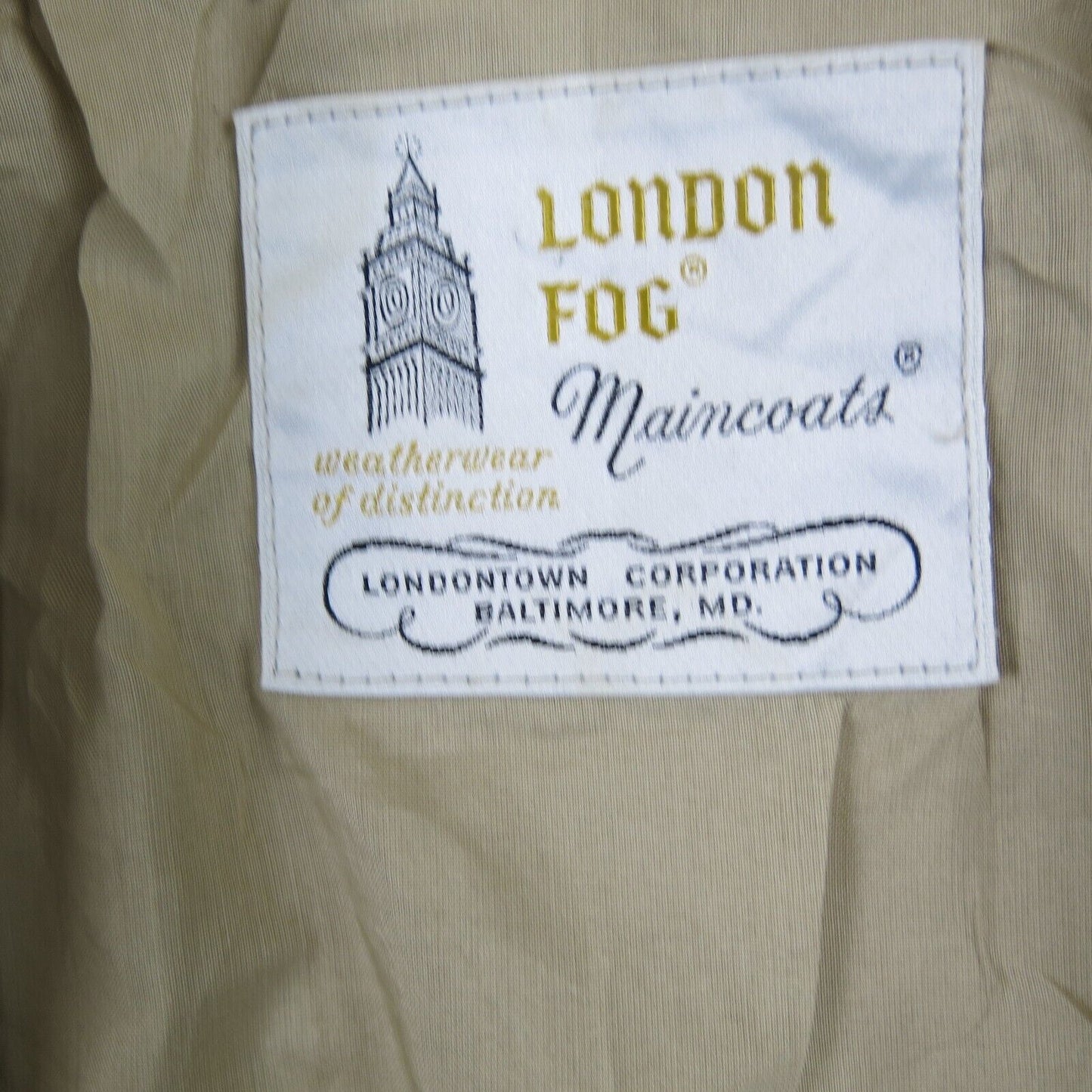 London Fog Womens Trench Coat Long Sleeves Back Tie Waist Beige Size 12P