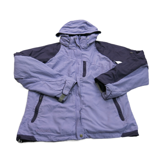 Columbia Womens Hoodie Jacket Full Zip Up Long Sleeves Hooded Purple Size Medium