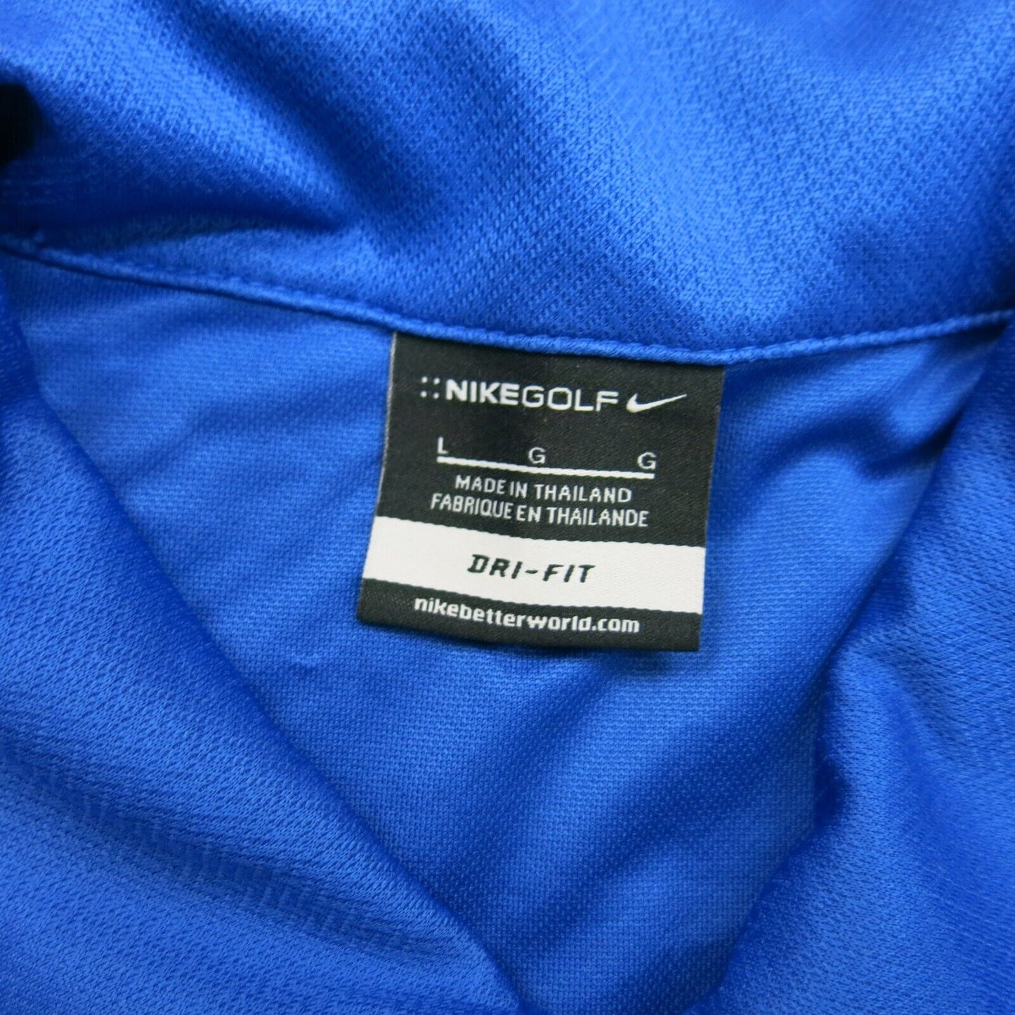 Nike Golf Mens Polo Shirt Short Sleeves Front Button Logo Blue Size  Large