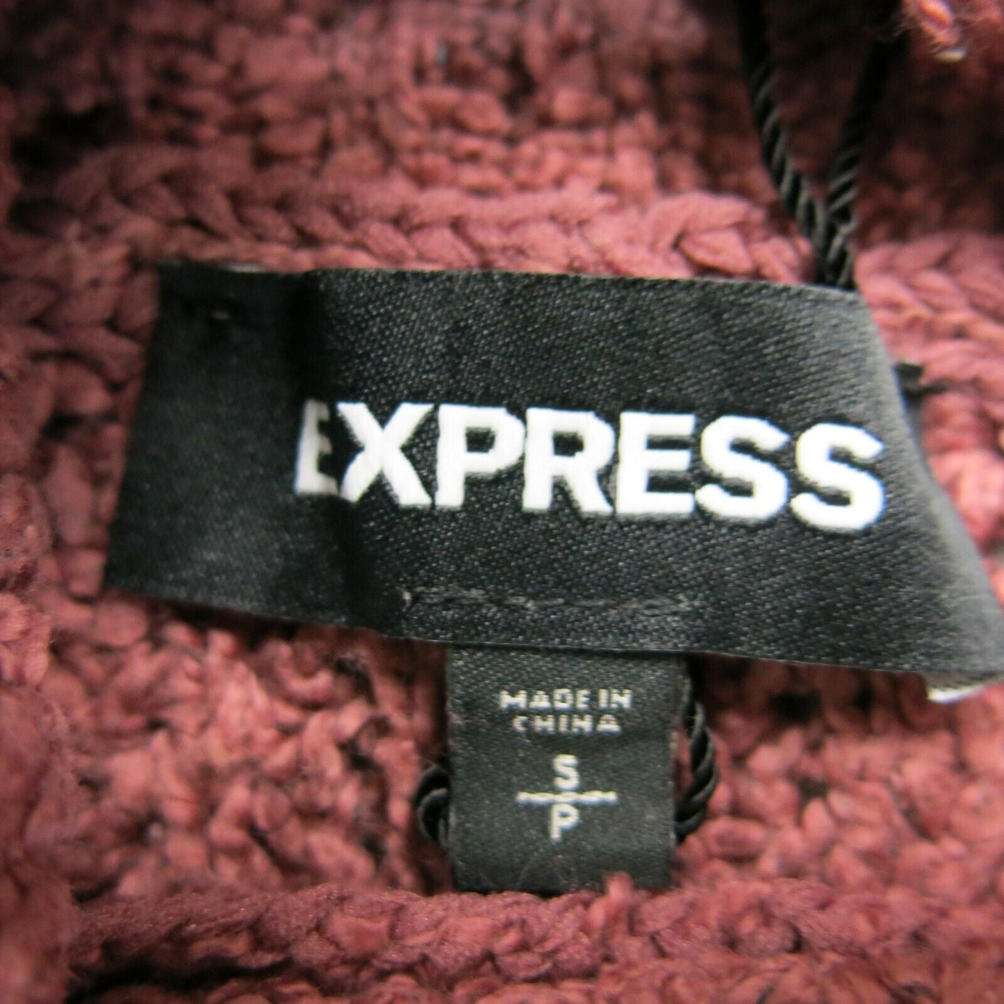 Express Womens Pullover Sweater Knitted Long Sleeve Cowl Neck Maroon Size S/P