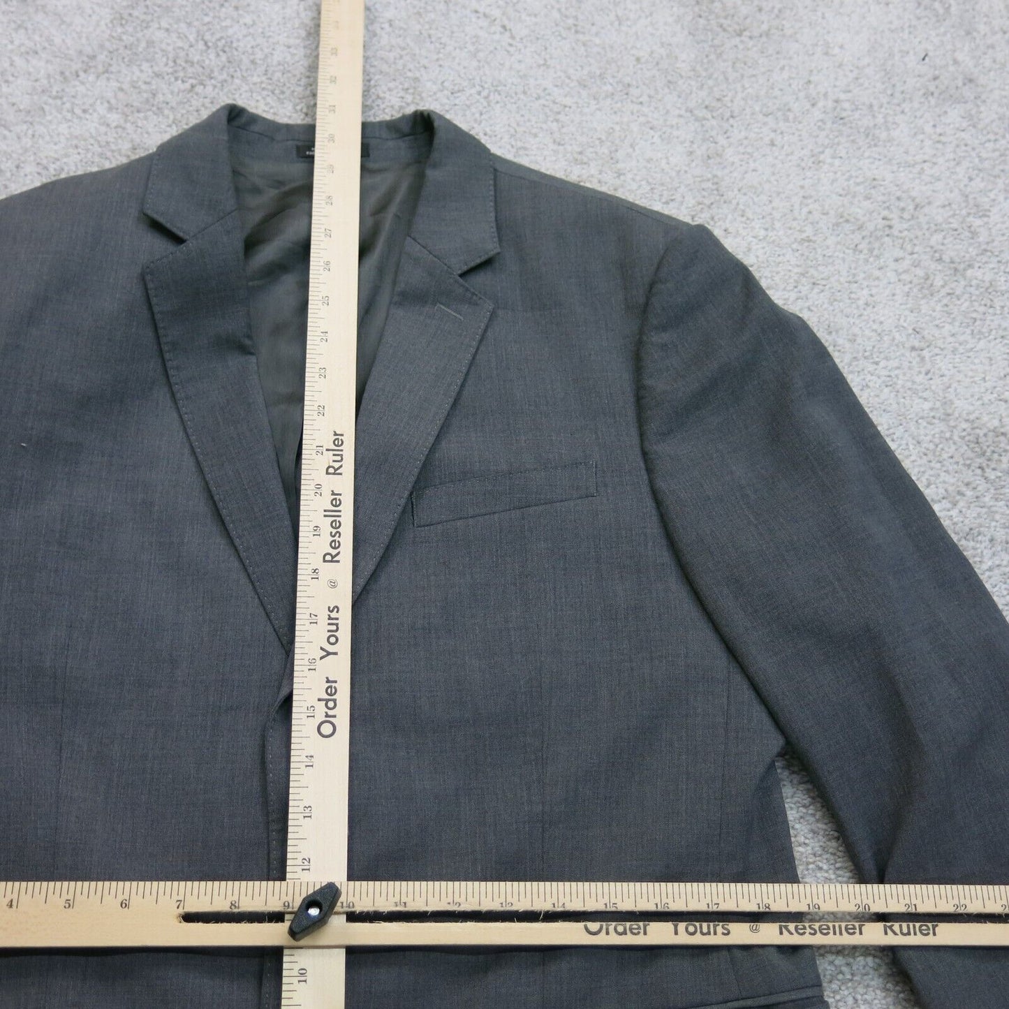 Express Mens Blazer Coat Single Breasted Long Sleeves Pockets Gray Size 40R