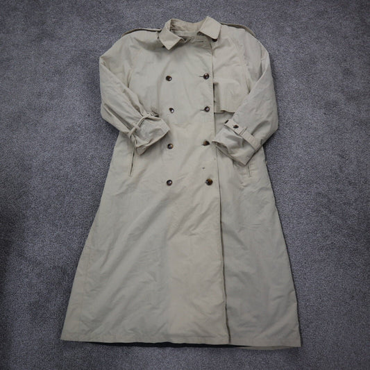 London Fog Womens Pea Coat Double Breasted Long Sleeve Pockets Beige Size 16 Reg