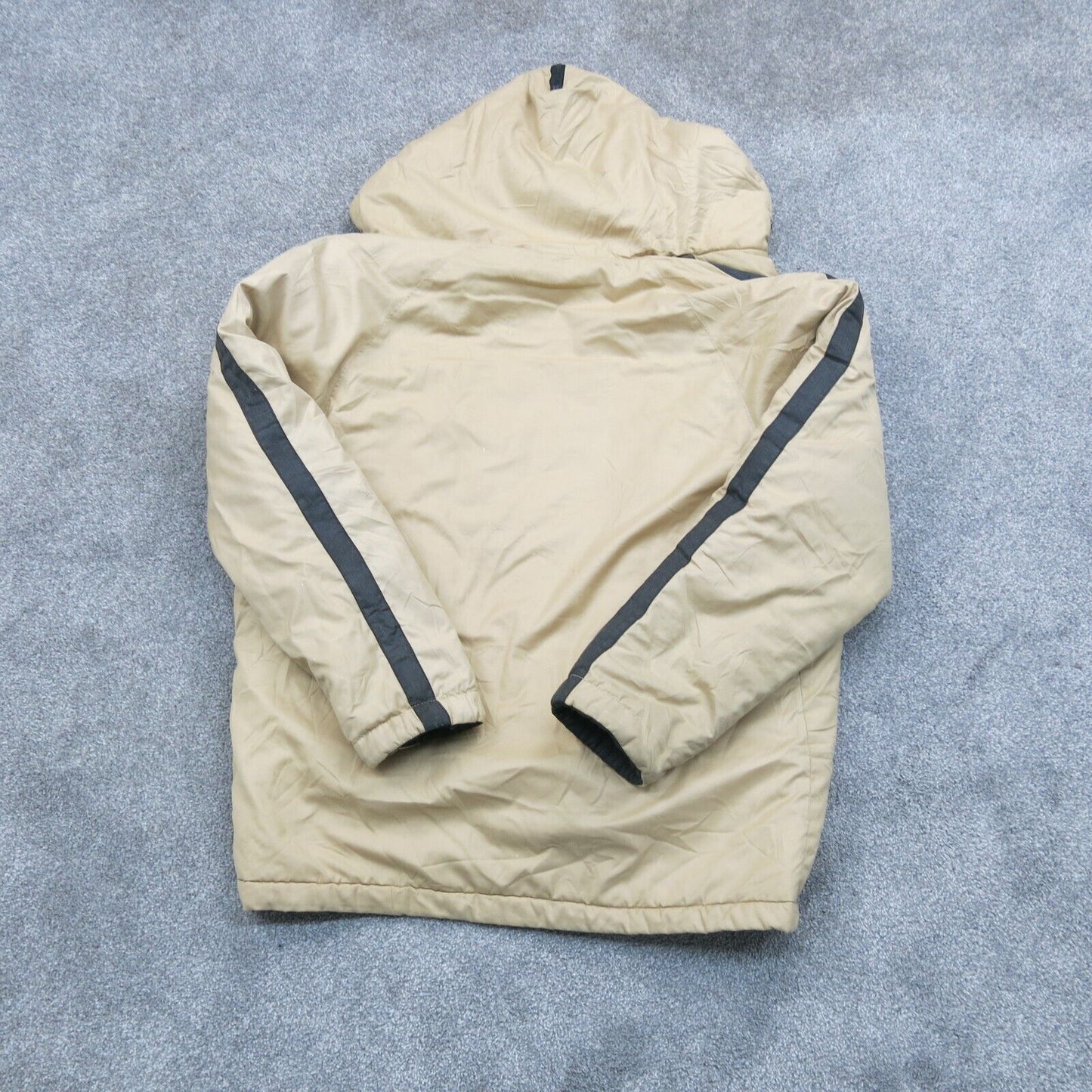 London Fog Mens Helki Hooded Jacket Full Zip Up Long Sleeves Beige Size 42