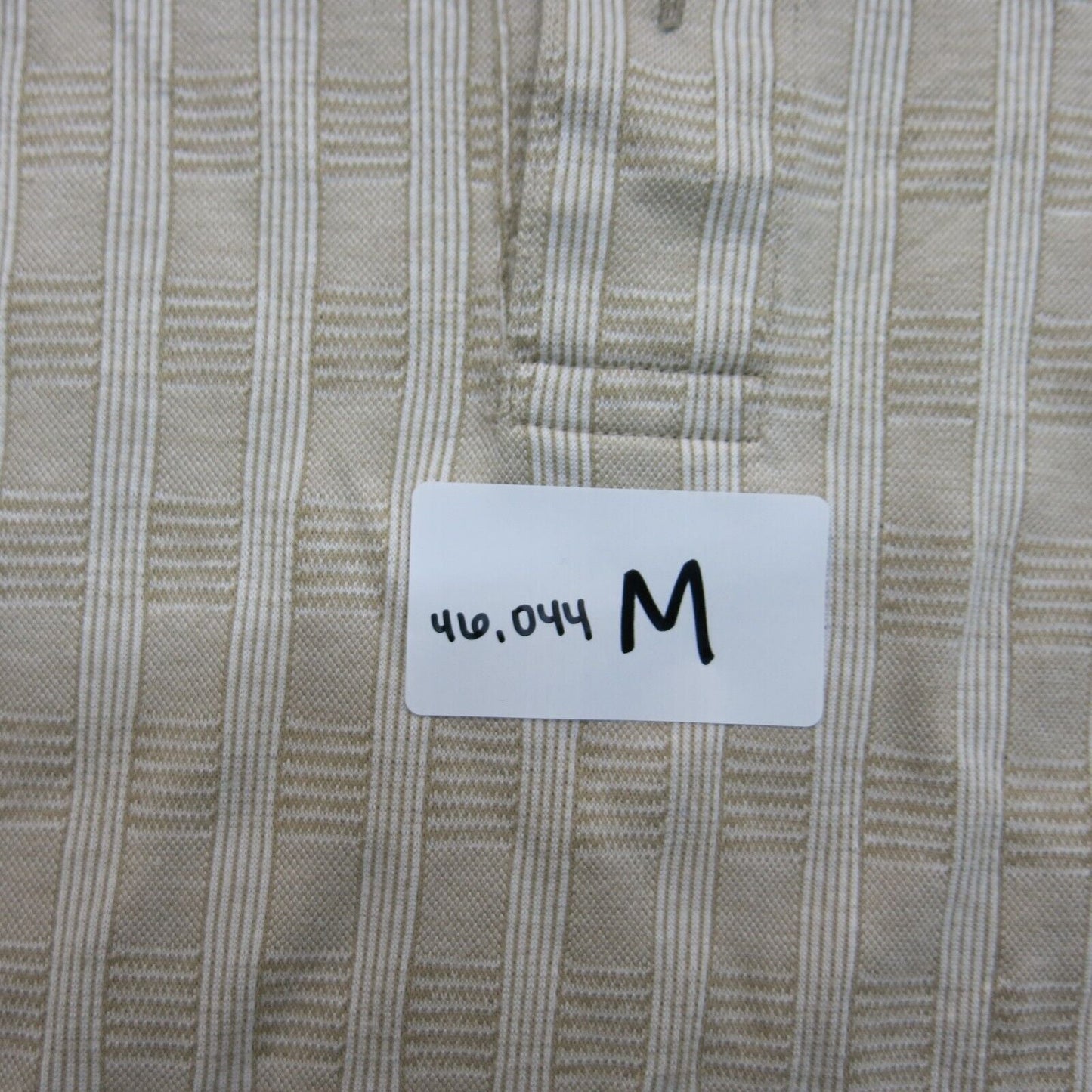 Nike Mens Polo Shirt Short Sleeves Side Slit Front Button Beige Size Small