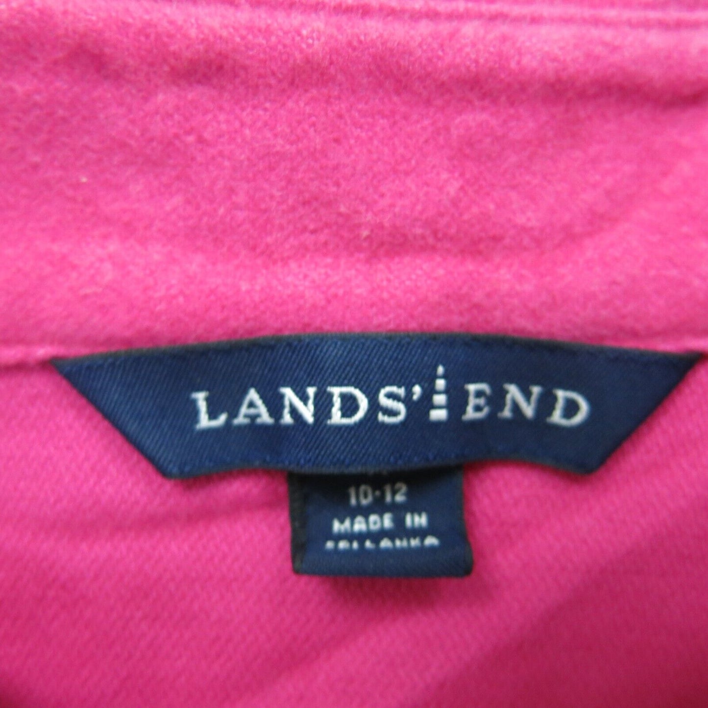 Lands Ends Womens Button Up Shirt Top Long Sleeves Collared Neck Pink Size 10-12