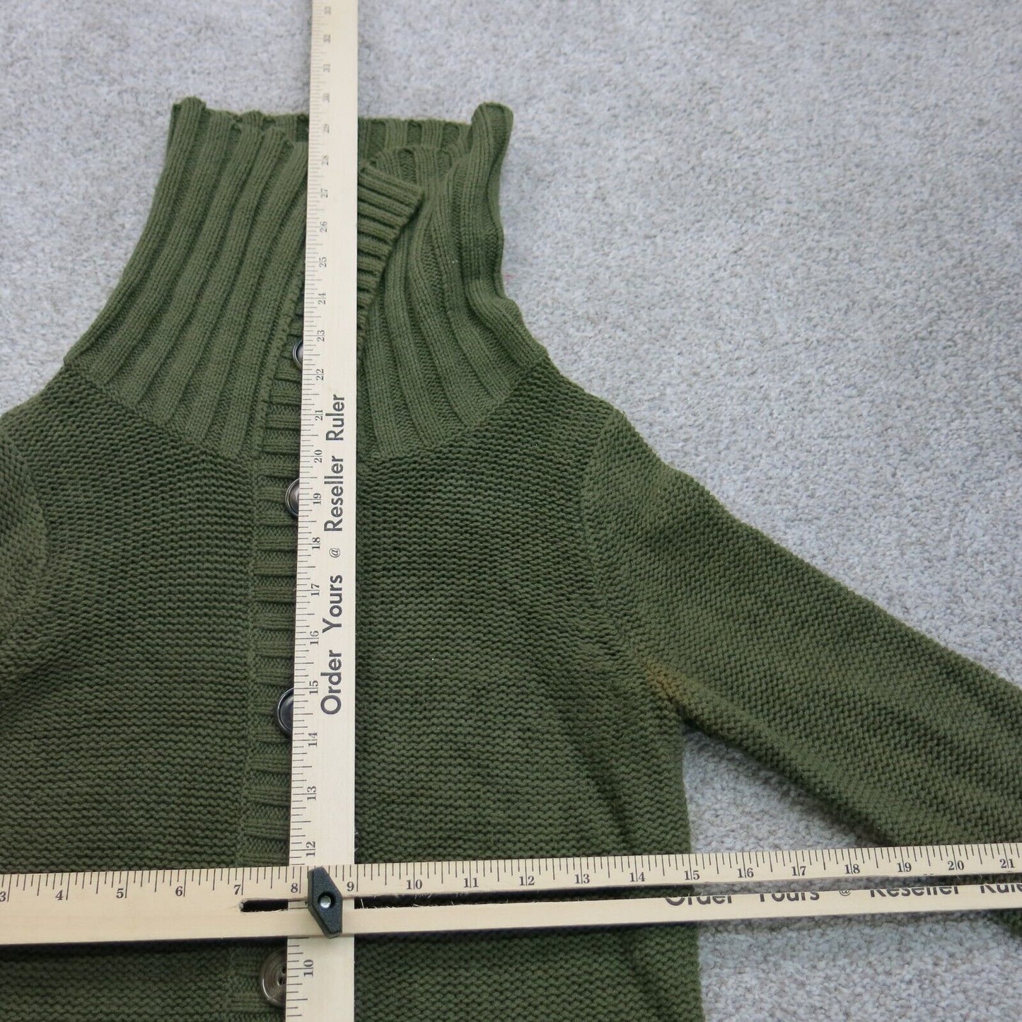 Old Navy Womens Cardigan Sweater Long Sleeves High Neck Olive Green Size X Small