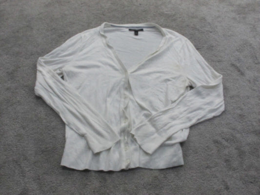 Banana Republic Womens Cardigan Sweater Knitted Open Button Long Sleeve White M