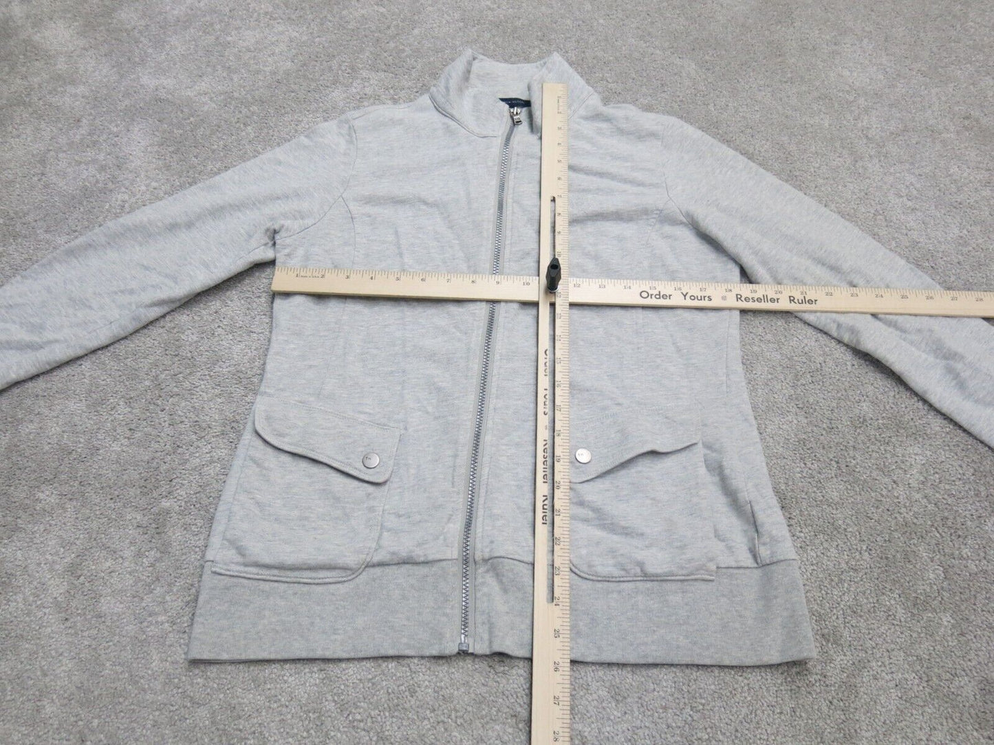 Tommy Hilfiger Mens Jacket Full Zip Up Long Sleeve Pocket Light Gray Size Large