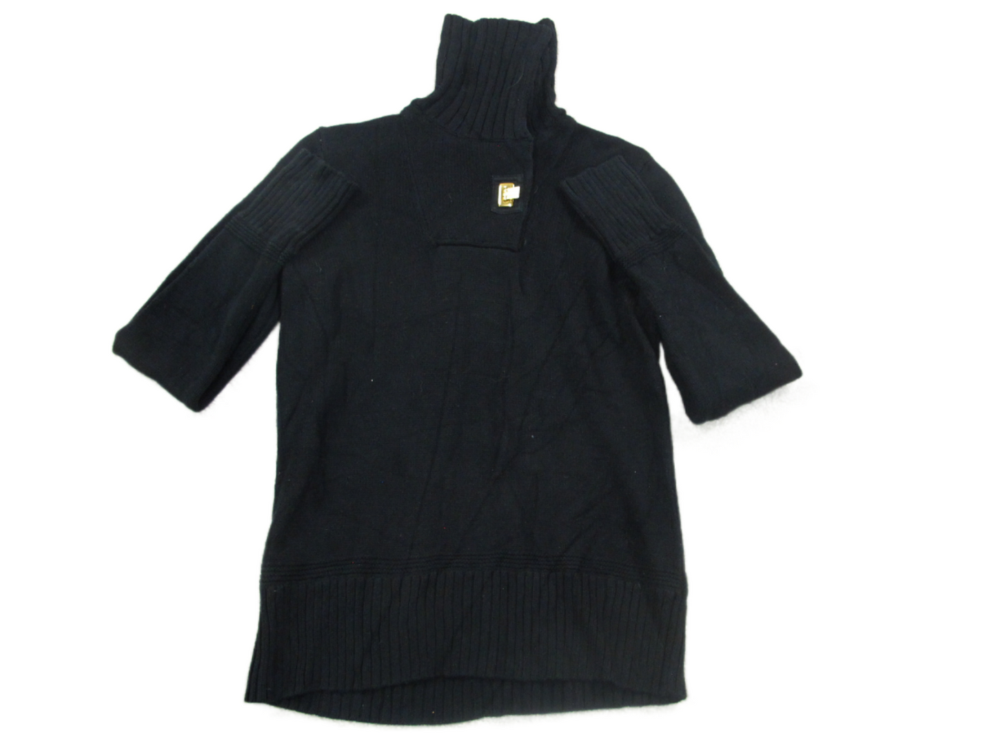 Lauren Ralph Lauren Womens Pullover Sweater Long Sleeves High Neck Black Size M