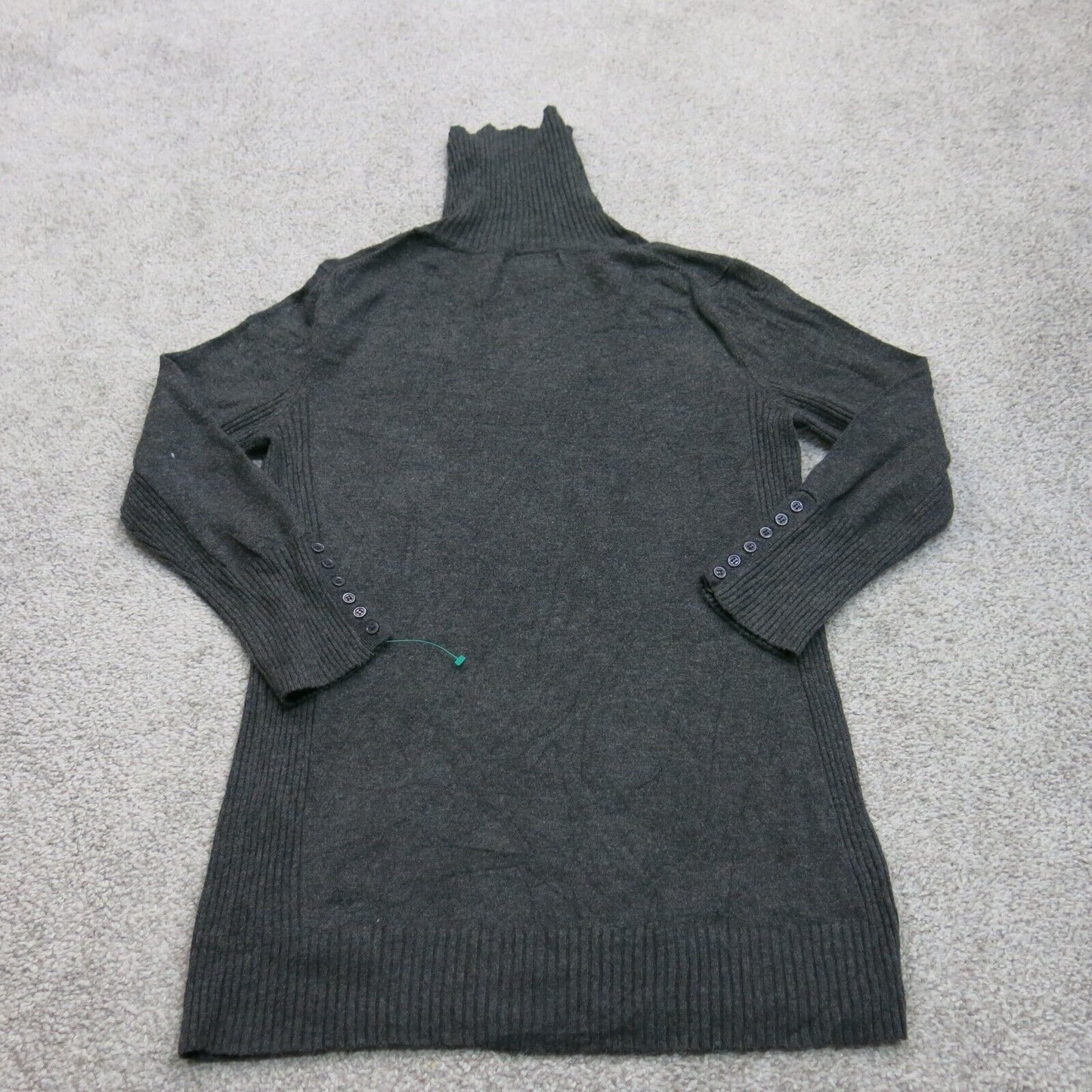 Express Womens Pullover Knitted Sweater High Neck Long Sleeve Black Size Medium
