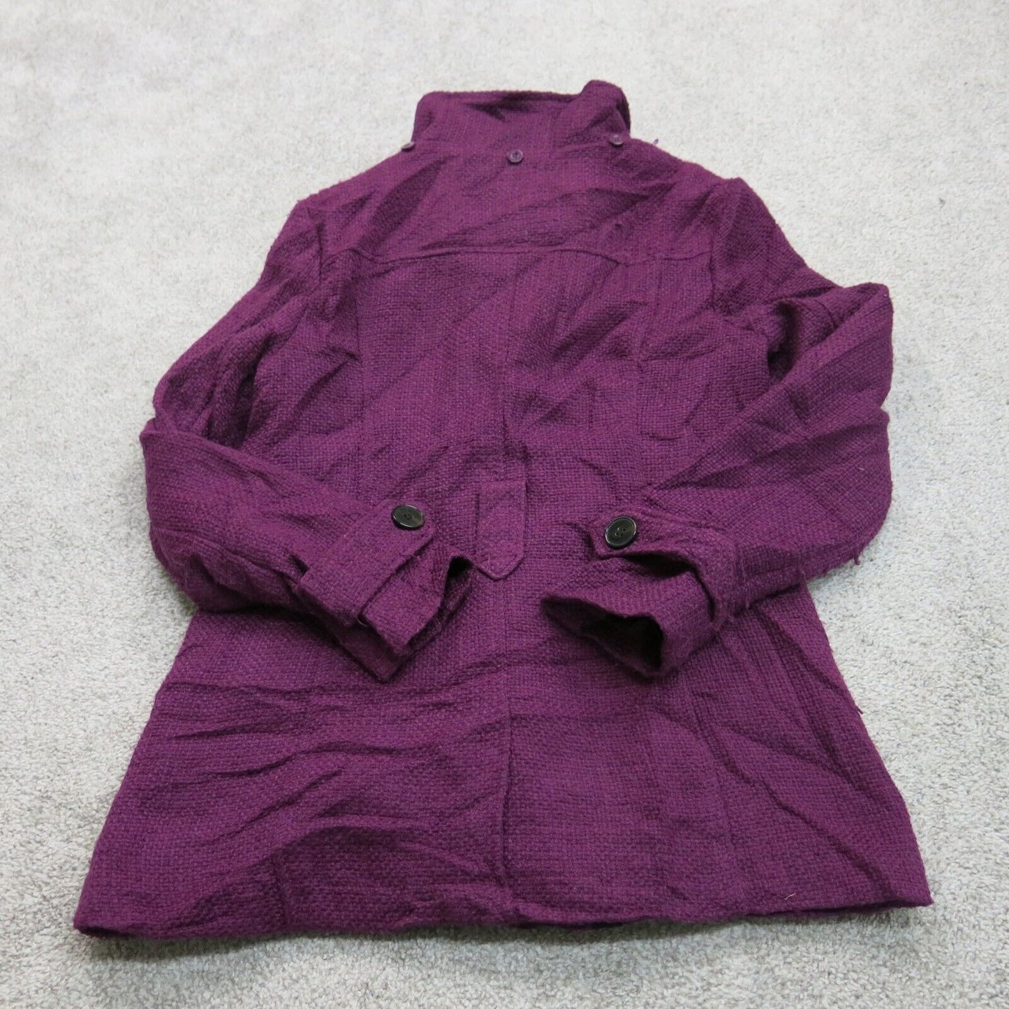 Nicole Miller Womens Coat Casual Long Sleeves Mock Neck Purple Size Medium