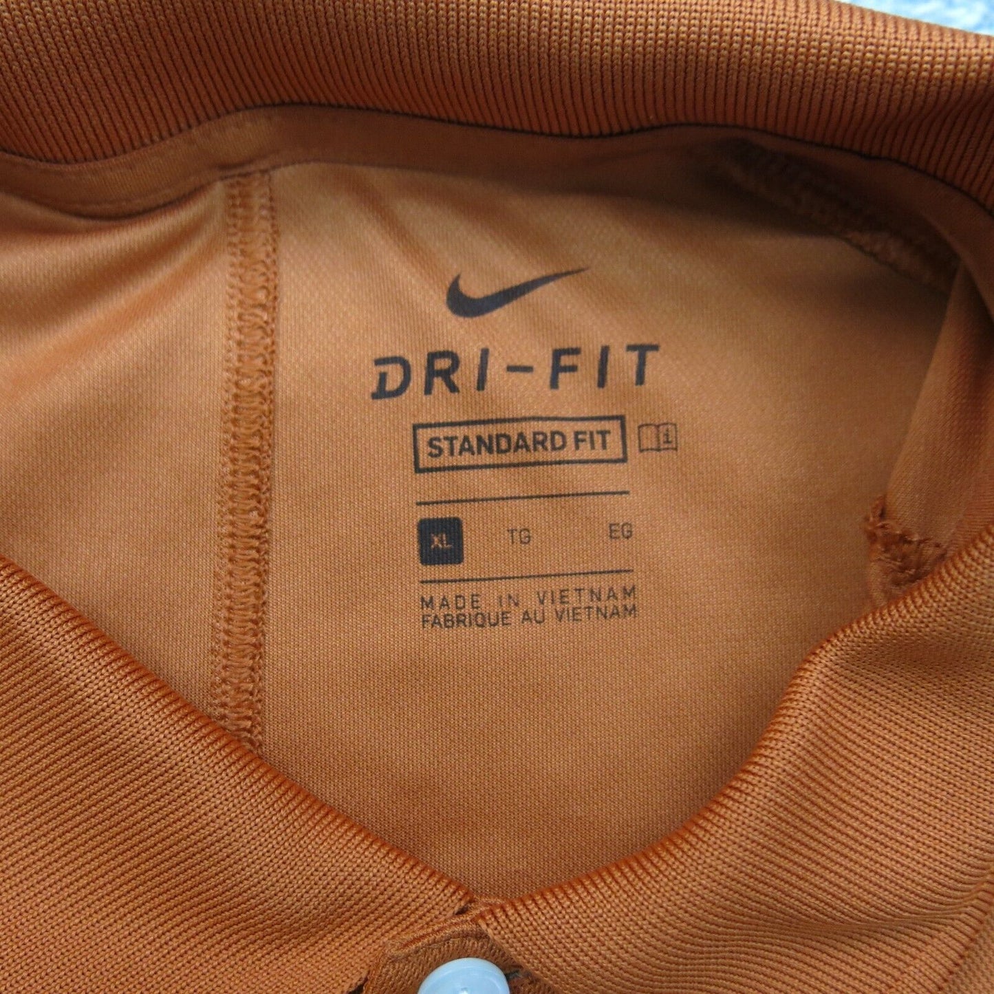Nike Mens Dri Fit Pullover Polo T Shirt Short Sleeve Orange Size XL