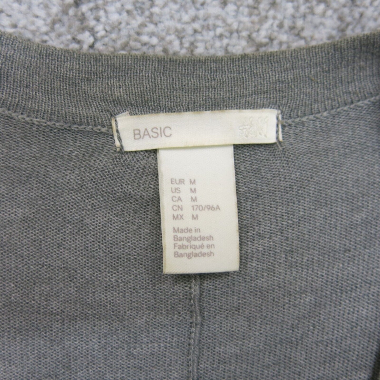 H&M Womens Cardigan Sweater Open Front V Neck Long Sleeve Gray Size Medium