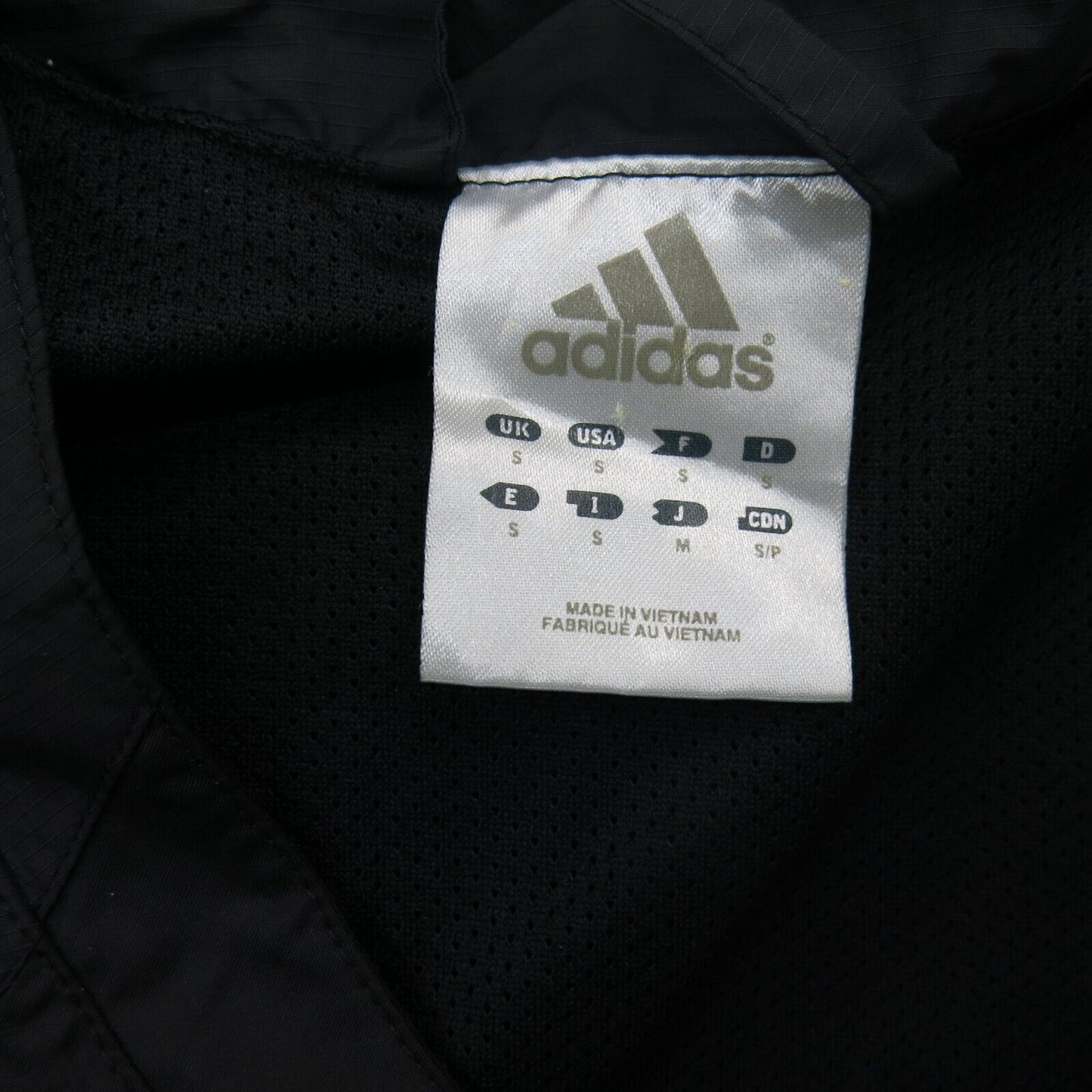 Adidas Mens Insulated Jacket Long Sleeve V Neck Long Sleeves Logo Black SZ Small