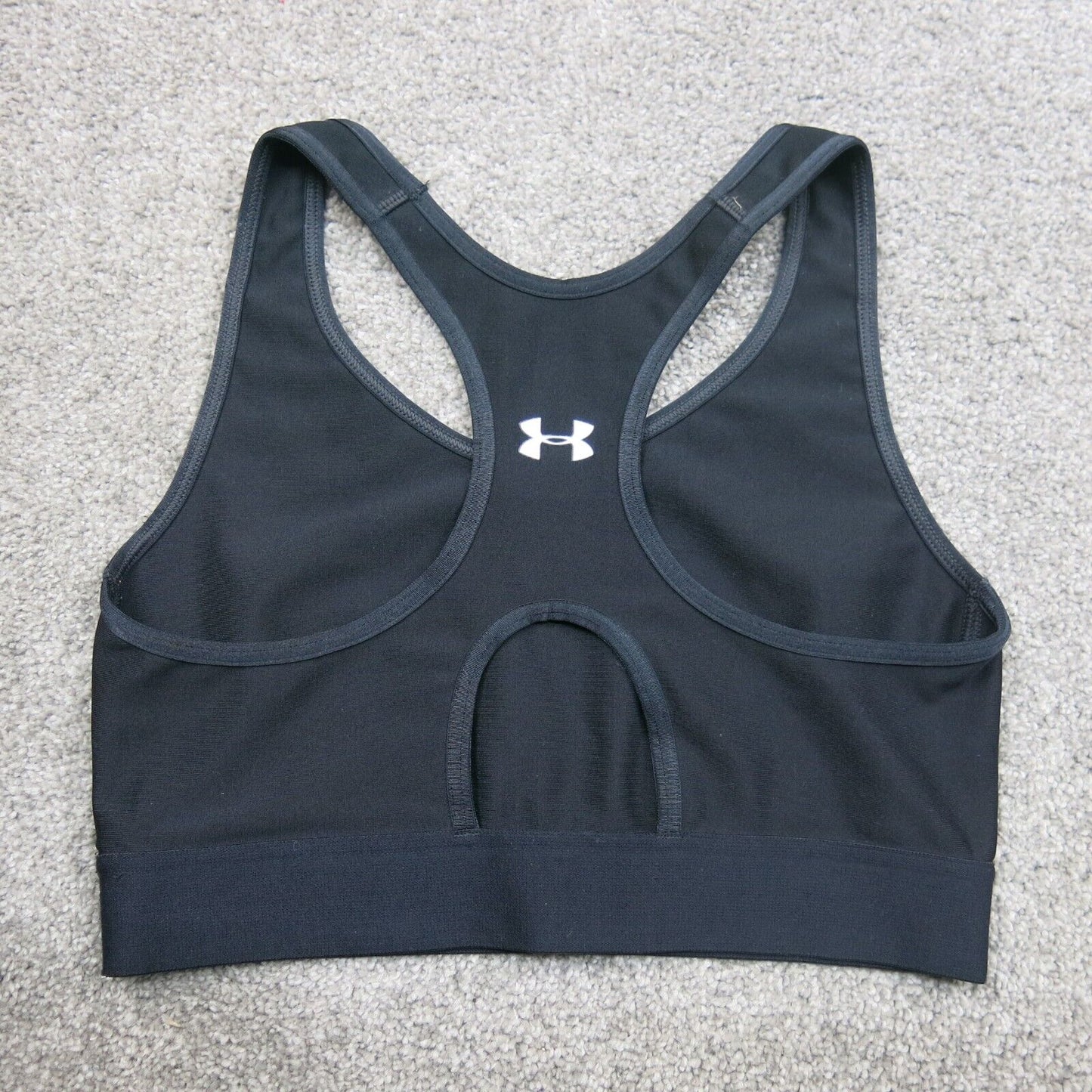 Under Armour Bra Womens Black SZ Small Medium-Impact Keyhole Workout Sports Bra