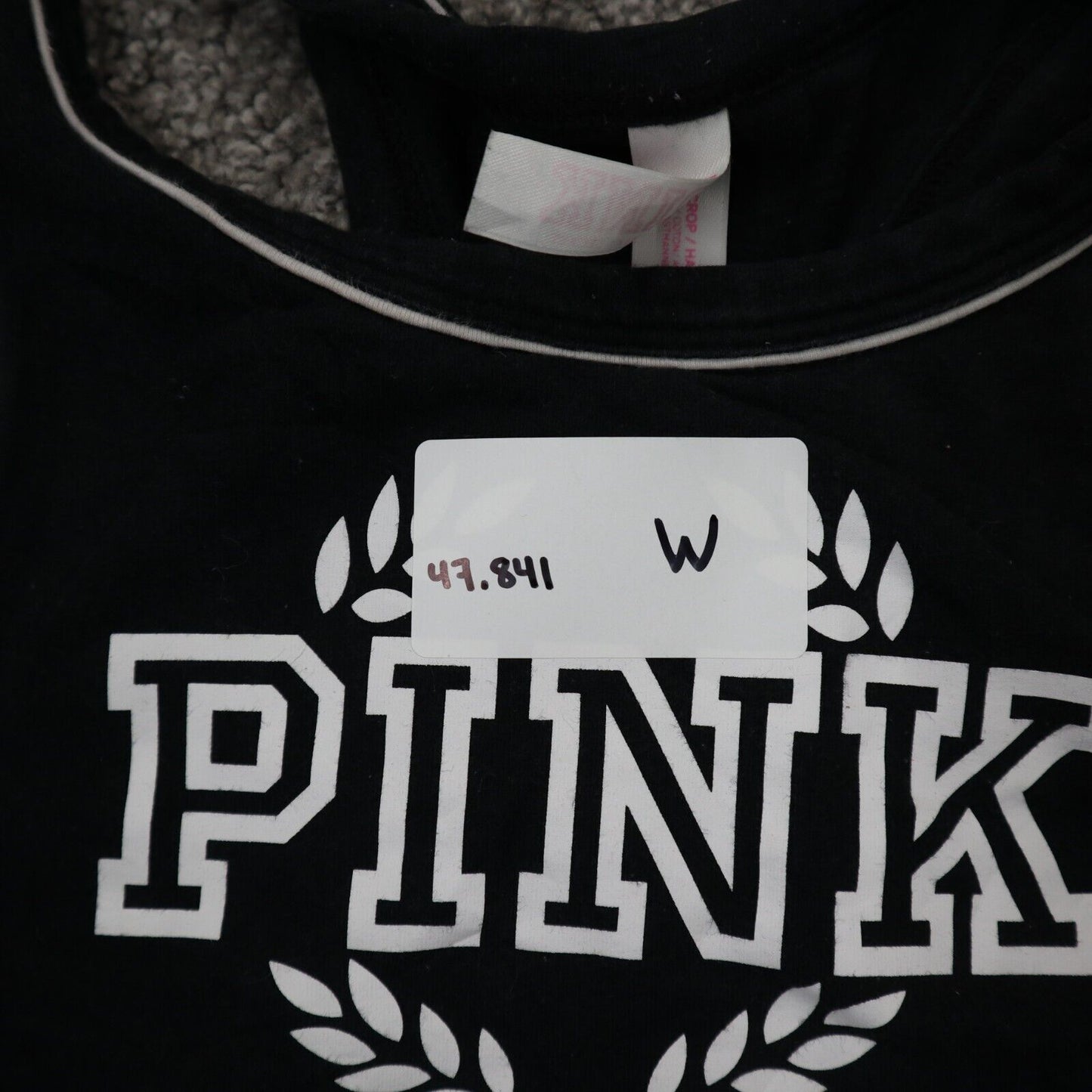 Pink Victoria Secret Women Activewear Sports Bra 100% Cotton Black Size Medium