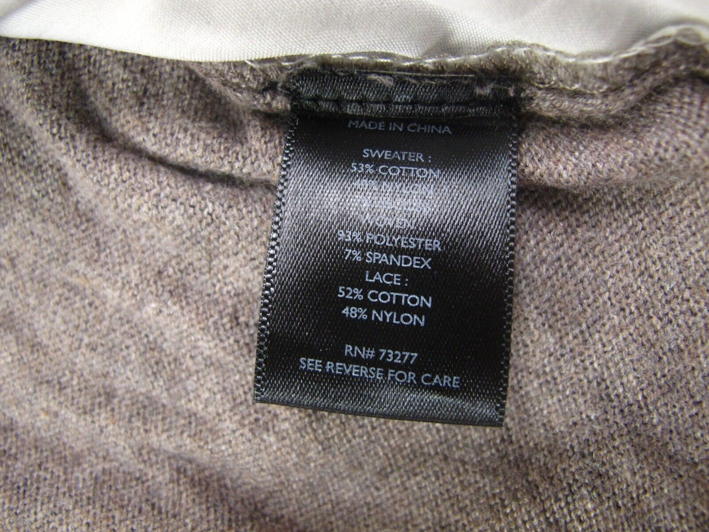 Simply Vera Vera Wang Women Pullover Sweater Shirt Round Neck Brown Size Medium