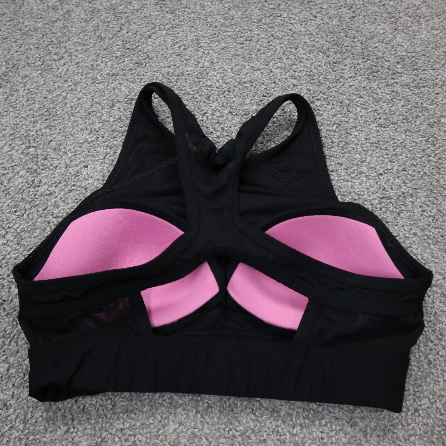 Pink Victoria's Secret Womens Activewear Sports Bra Racerback Black Size Medium