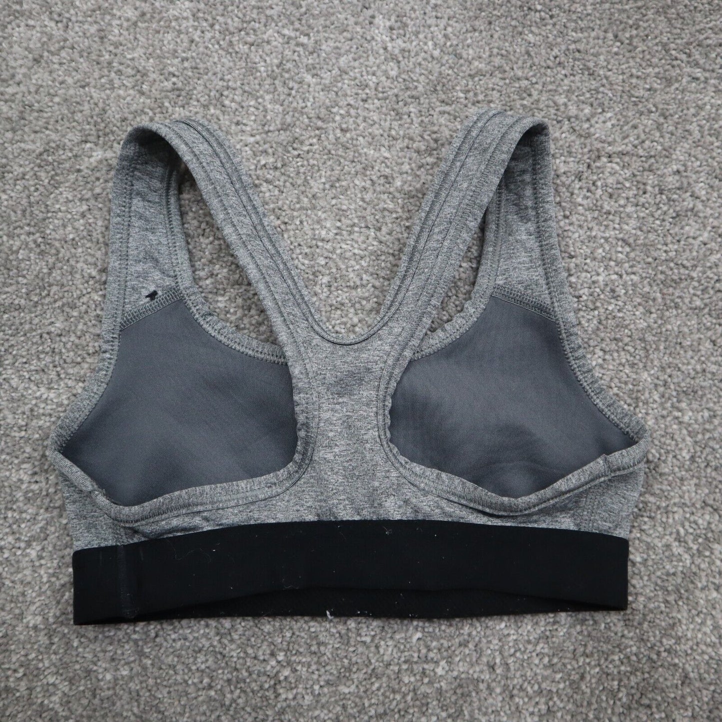 Nike  Sports Bra Womens Size XS Gray Black Solid Racerback Dri-Fit Compression