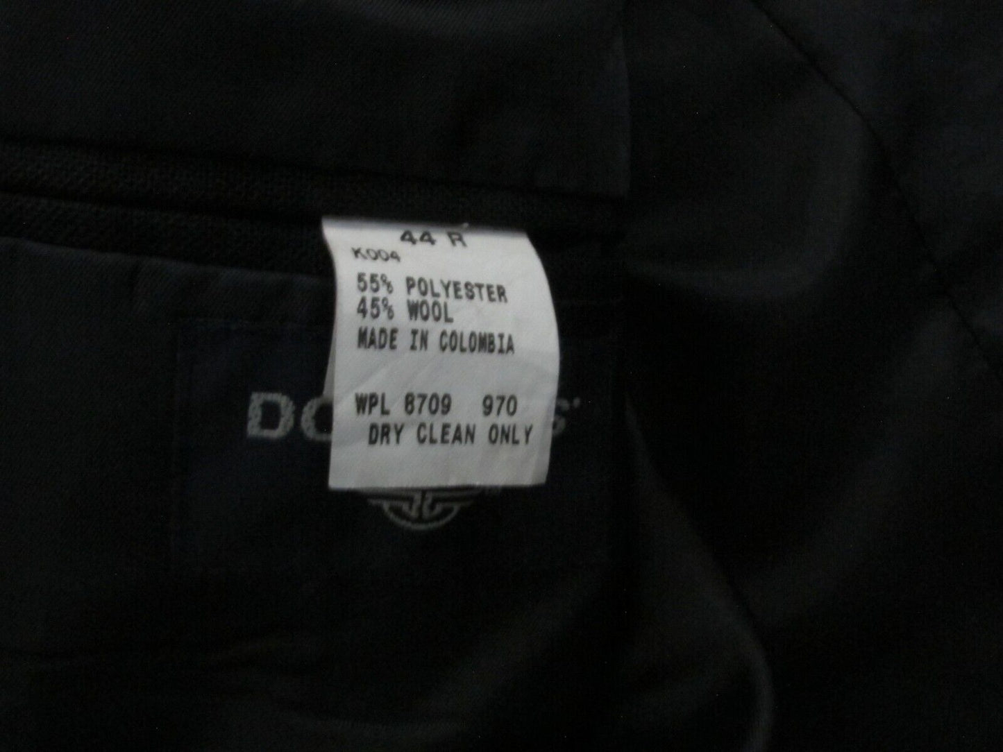 Dockers Mens Blazer Coat Single Breasted Long Sleeves Pockets Black Size 44R