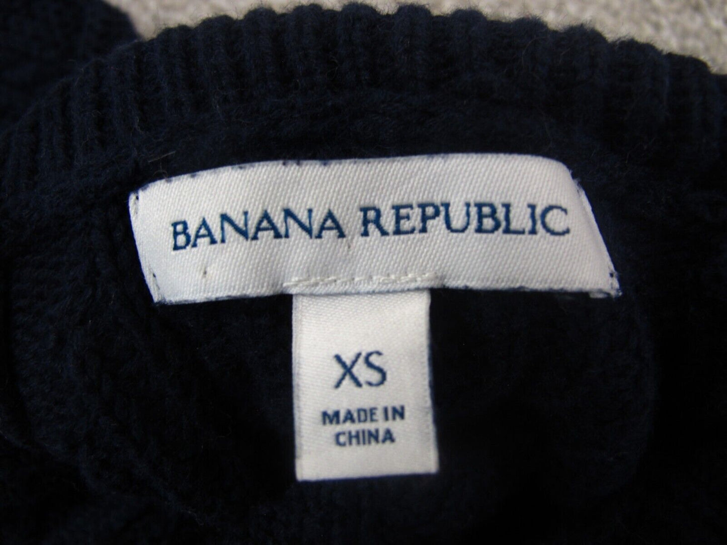 Banana Republic Womens Knitted Pullover Sweater Long Sleeve Navy Blue SZ X Small