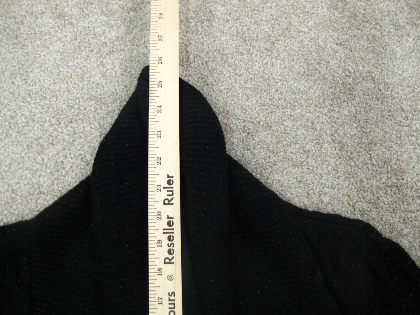 White House Black Market Womens Cardigan Sweater Long Sleeves Black Size Large