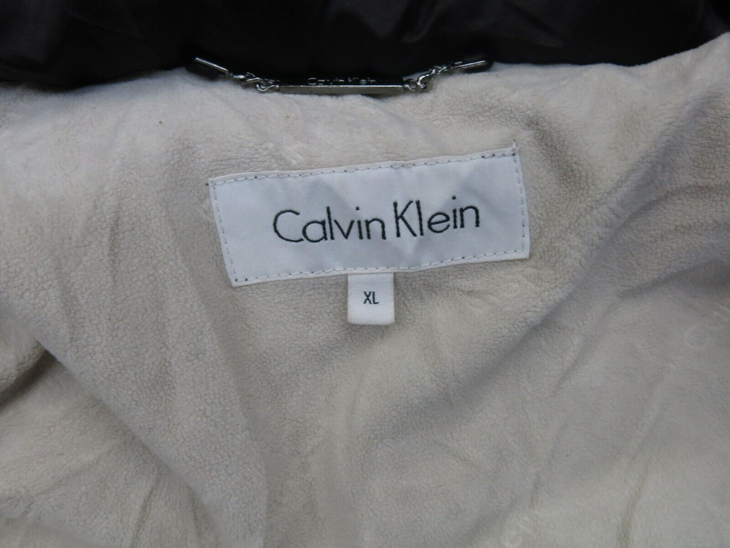 Calvin Klein Womens Hoodie Jacket Full Zip Up Zipper Pockets Solid Brown Size XL