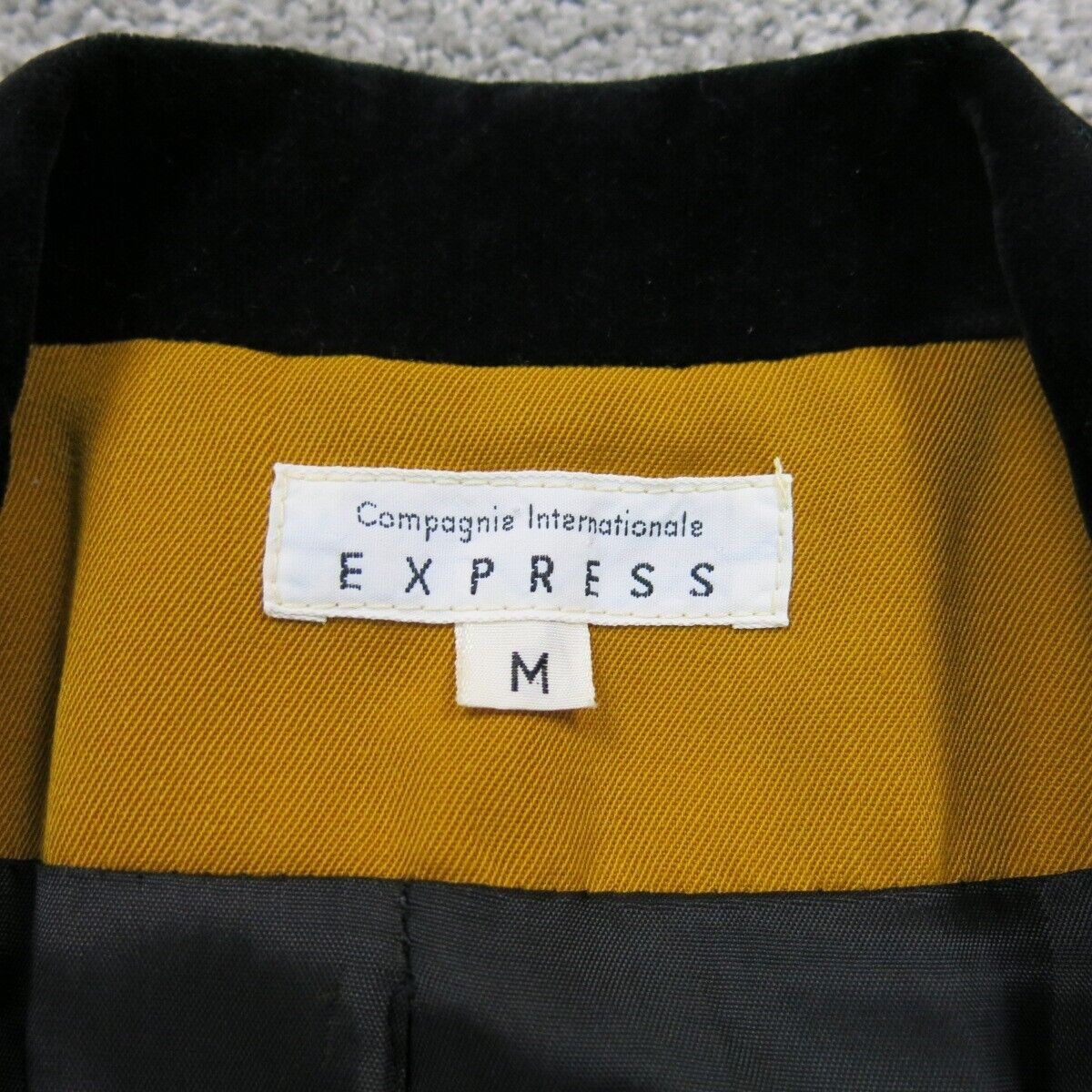 Express Womens Overcoat Single Breasted Long Sleeves Mustard Yellow Size Medium