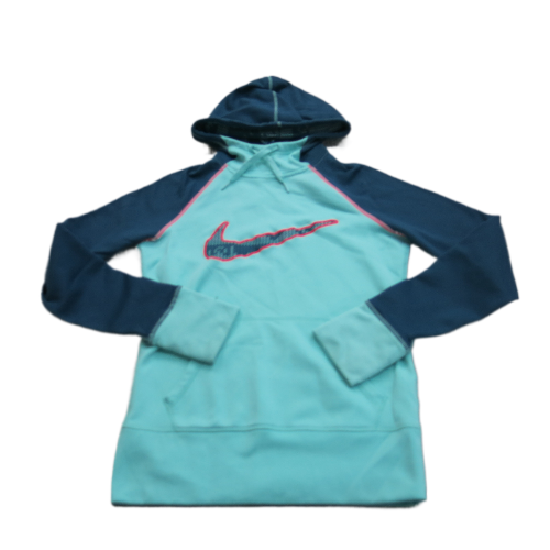 Nike Therma Fit Womens Hoodie Drawstring Pockets Long Sleeves Aqua Blue Size XS