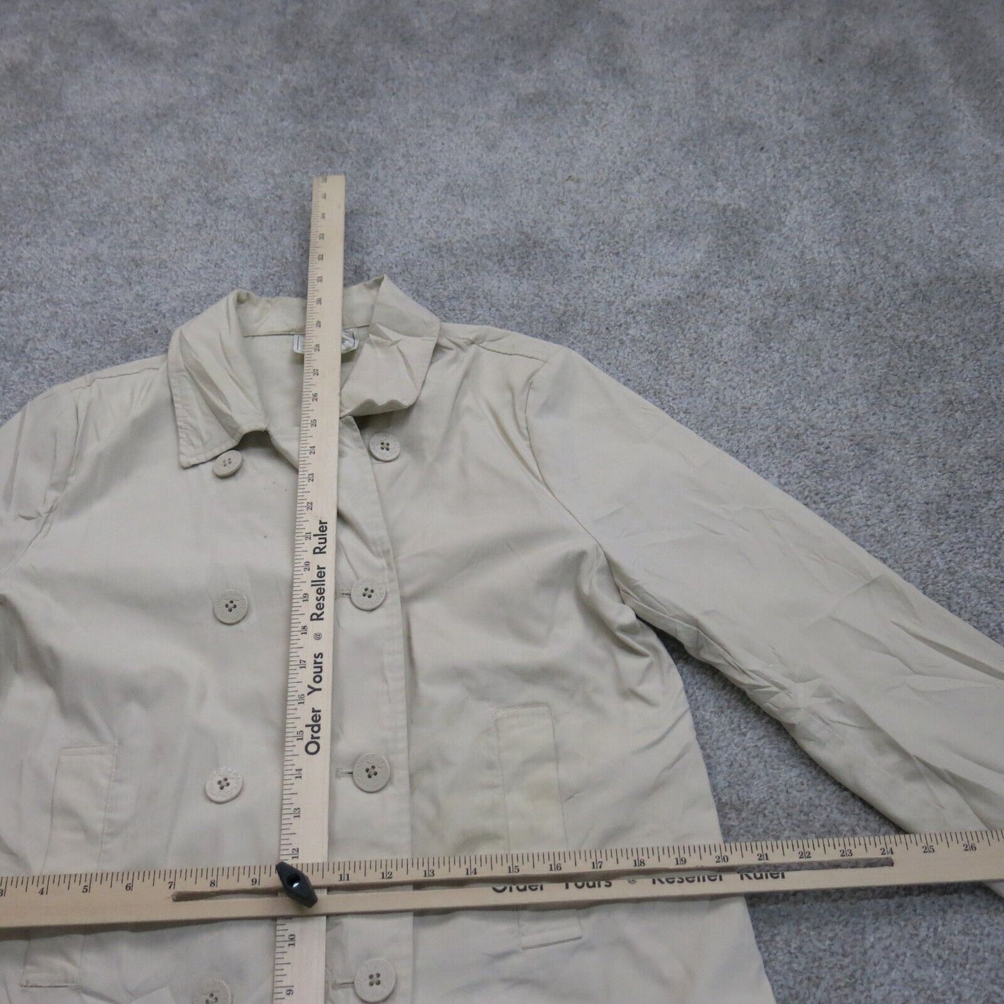 Old Navy Womens Blazer Coat Jacket Double Breasted Long Sleeves Beige Size Large