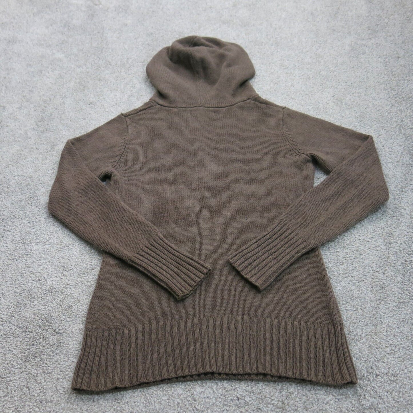 Old Navy Womens Pullover Hooded Sweater Knitted Long Sleeve Dark Brown SZ Small