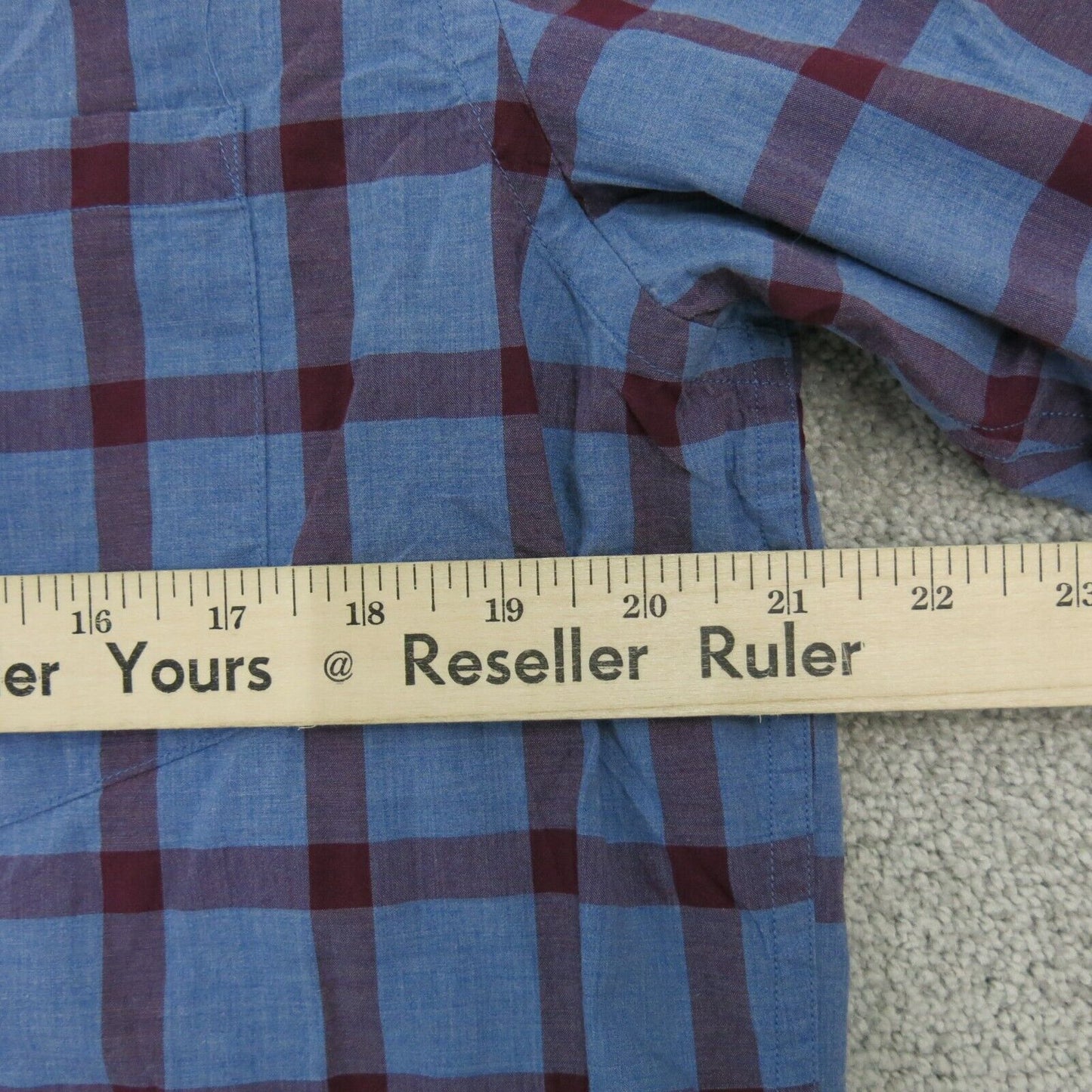 Banana Republic Mens Shirt Plaid Button Up Standard Fit Red Blue Size Large
