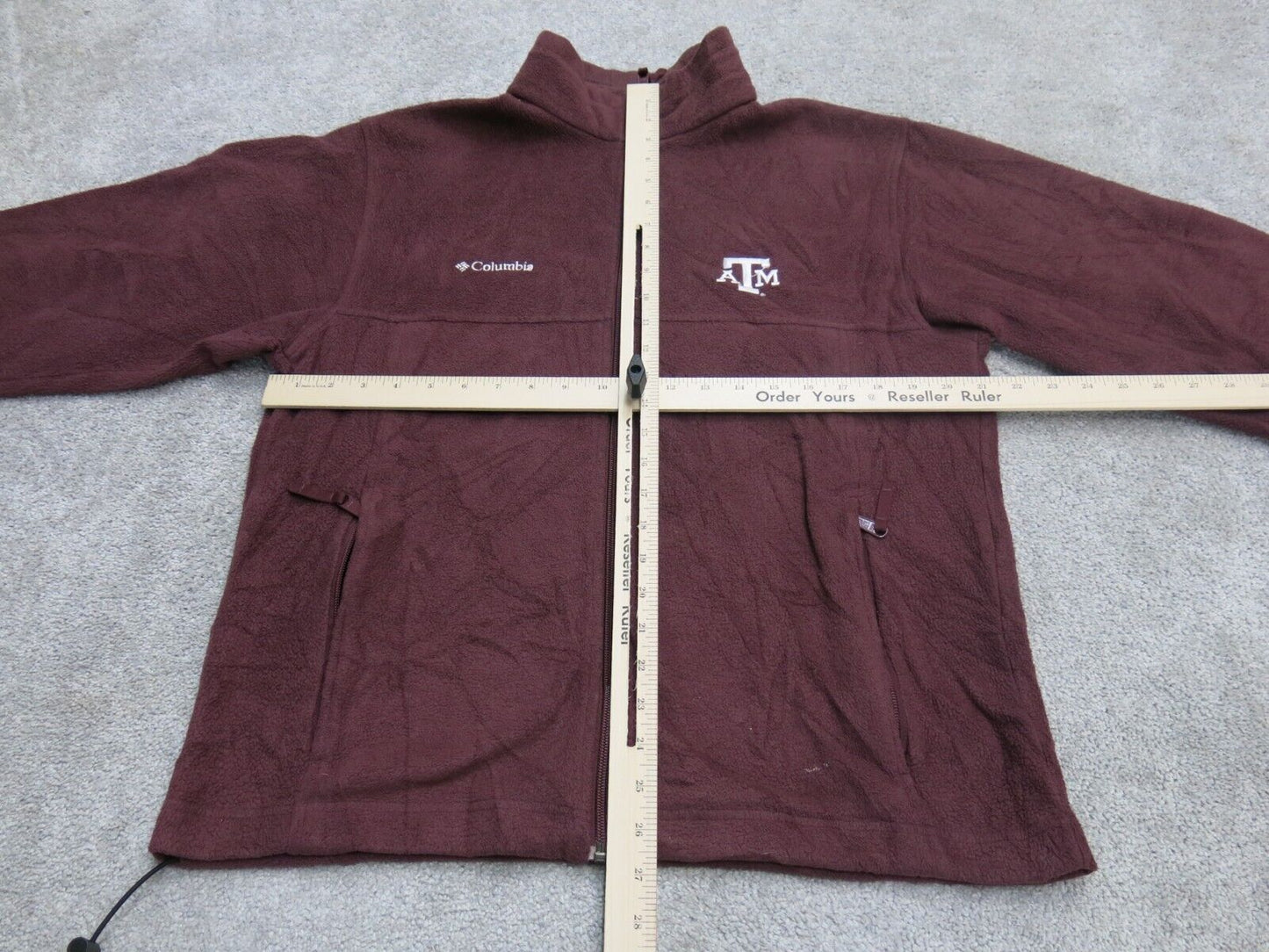 Columbia Sportwear Mens Full Zip Up Jacket Mock Neck Long Sleeves Maroon Size M