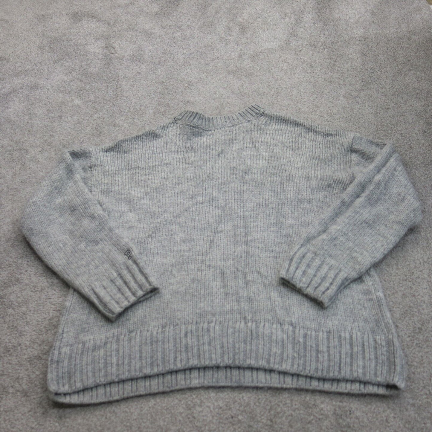 Pink Victoria Secret Women Knitted Sweater Long Sleeve Crew Neck Gray Size Large